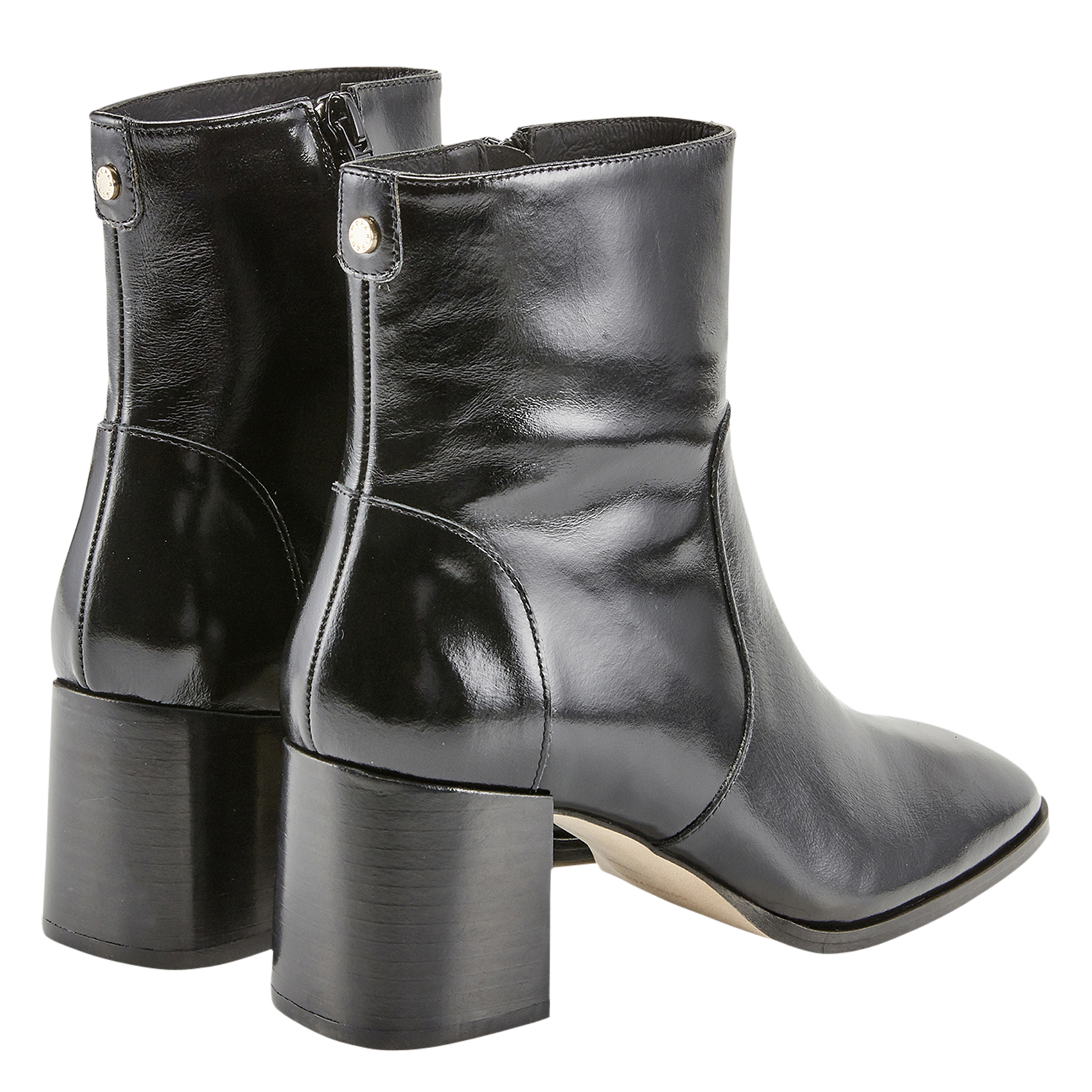Bianca leather ankle boots COSMOPARIS Black