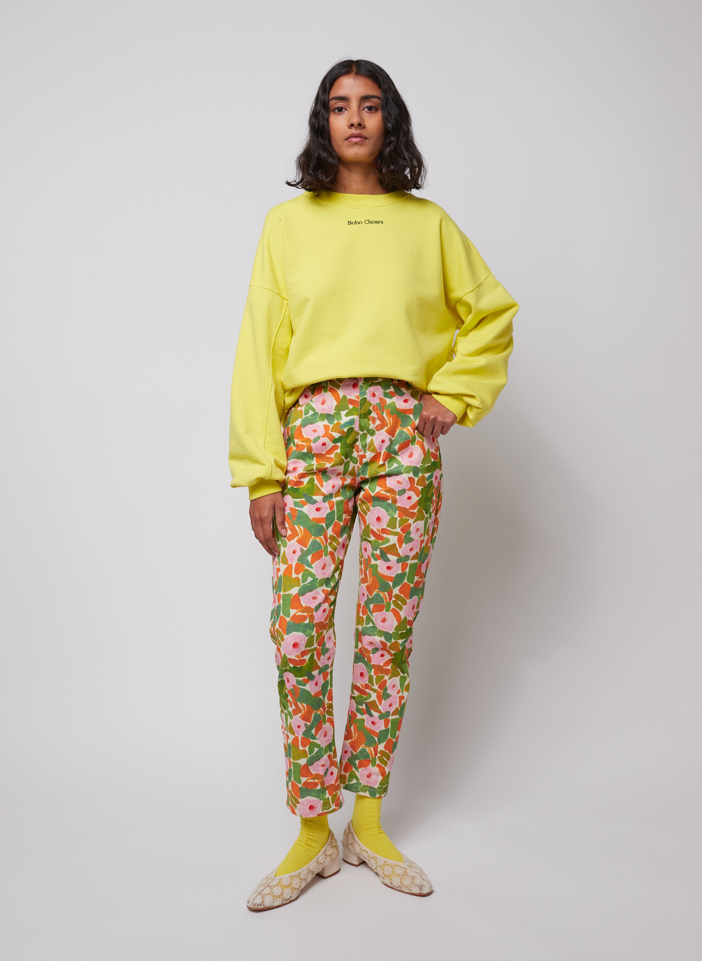 Biologische bloemenprint worteljeans van katoen BOBO CHOSES Veelkleurig