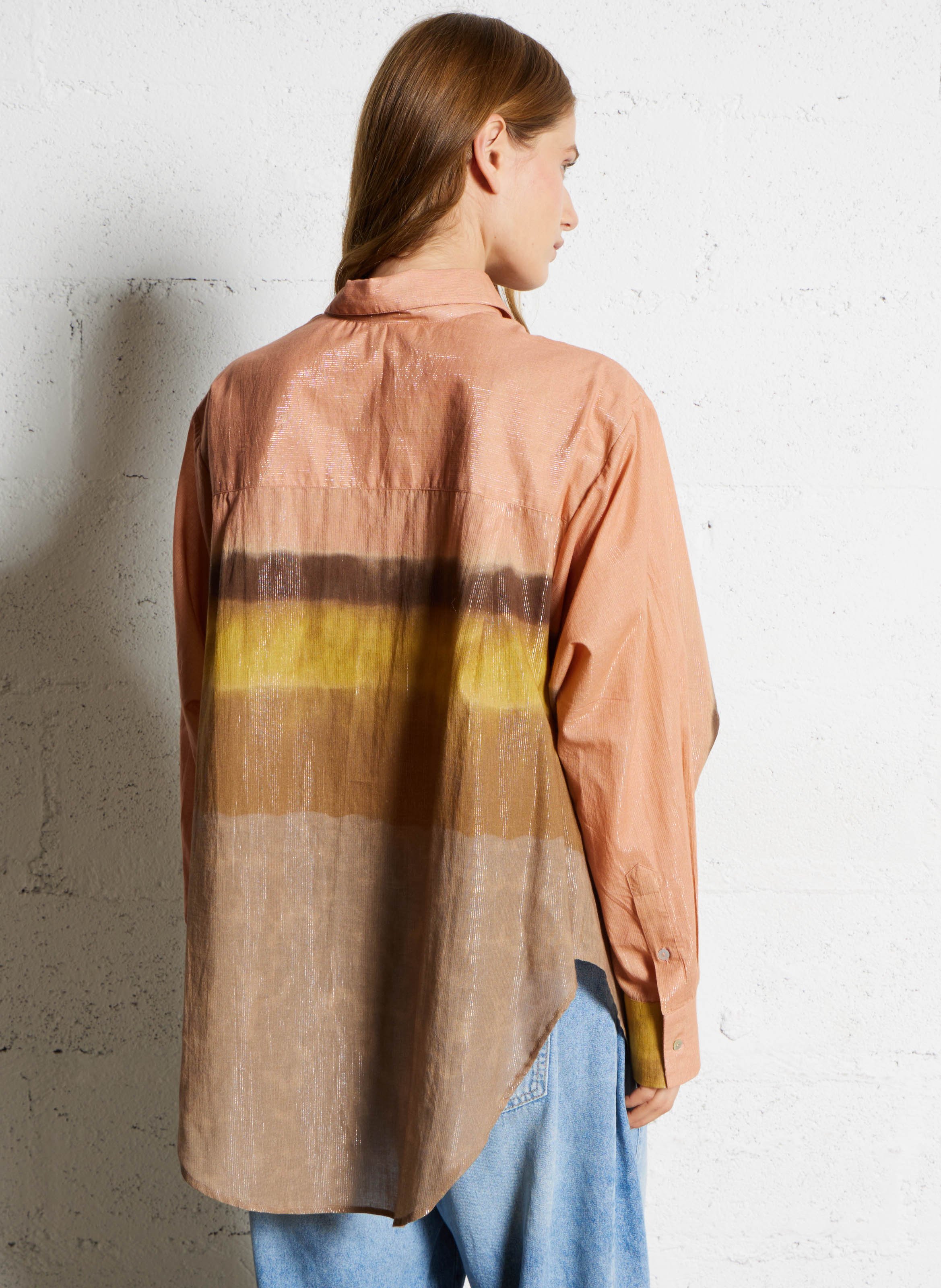 Loose-fit cotton-blend shirt with classic collar MES DEMOISELLES Pink