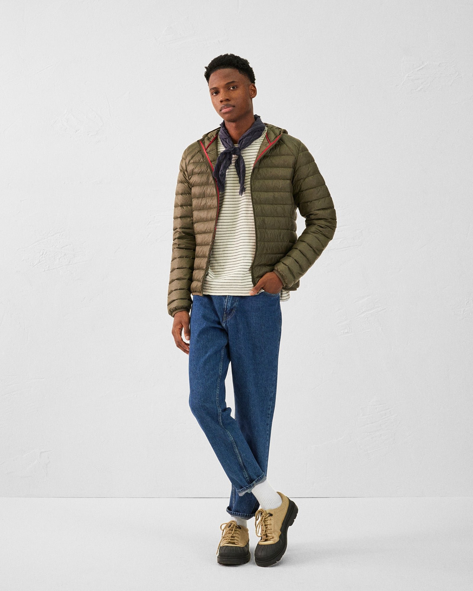 Lightweight hooded puffer jacket nico JOTT Green