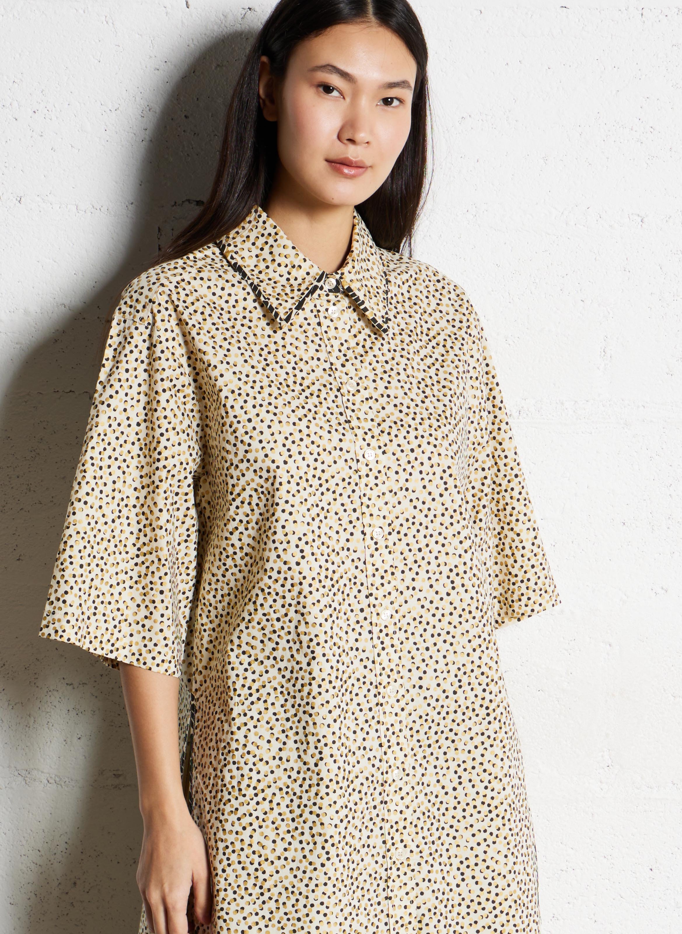 Classic-collar printed cotton shirt MES DEMOISELLES Multicolored