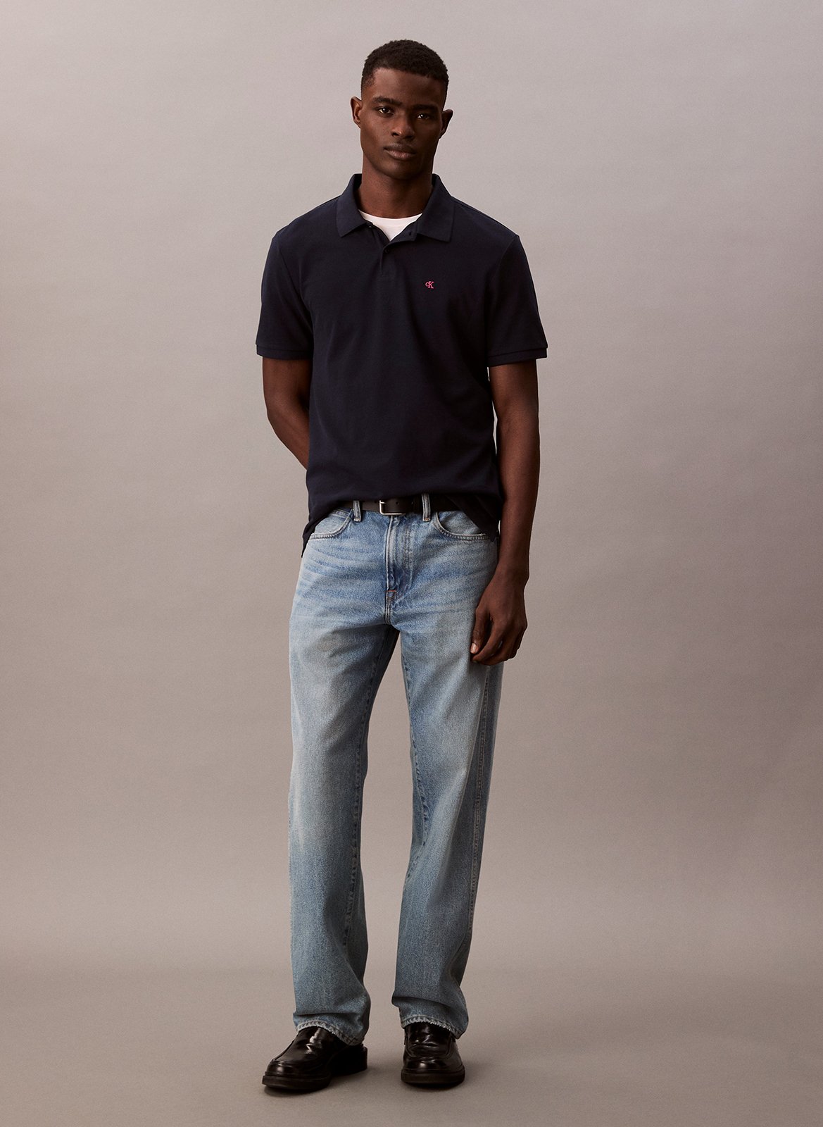 Polo manches courtes regular en coton CALVIN KLEIN Bleu