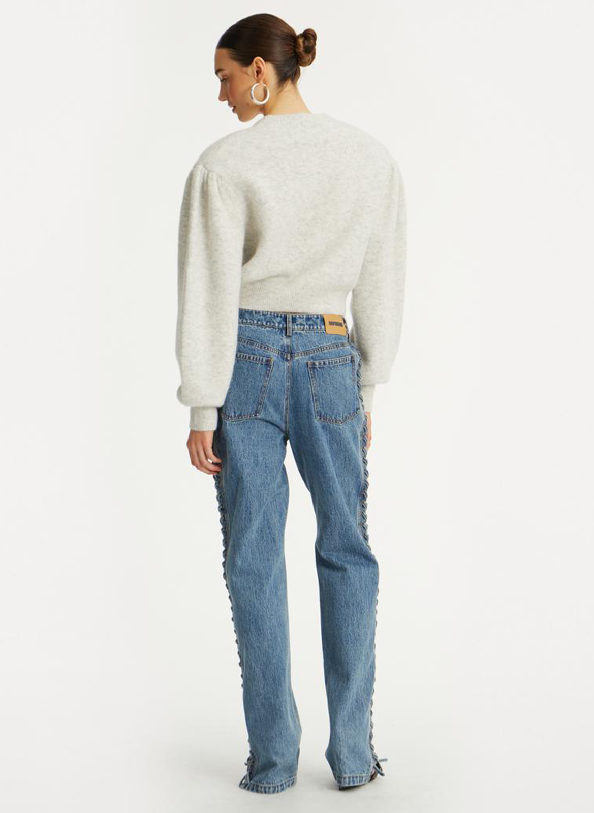 Gilet col V en laine mélangée ROTATE White