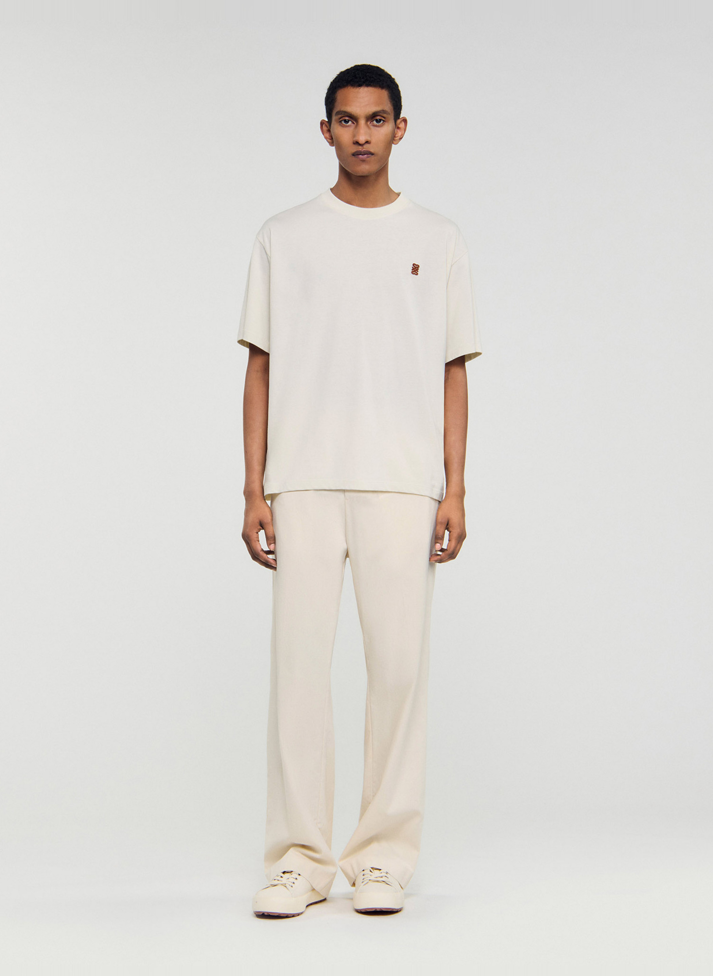 Camiliday round-neck sleeveless cotton top SANDRO Beige