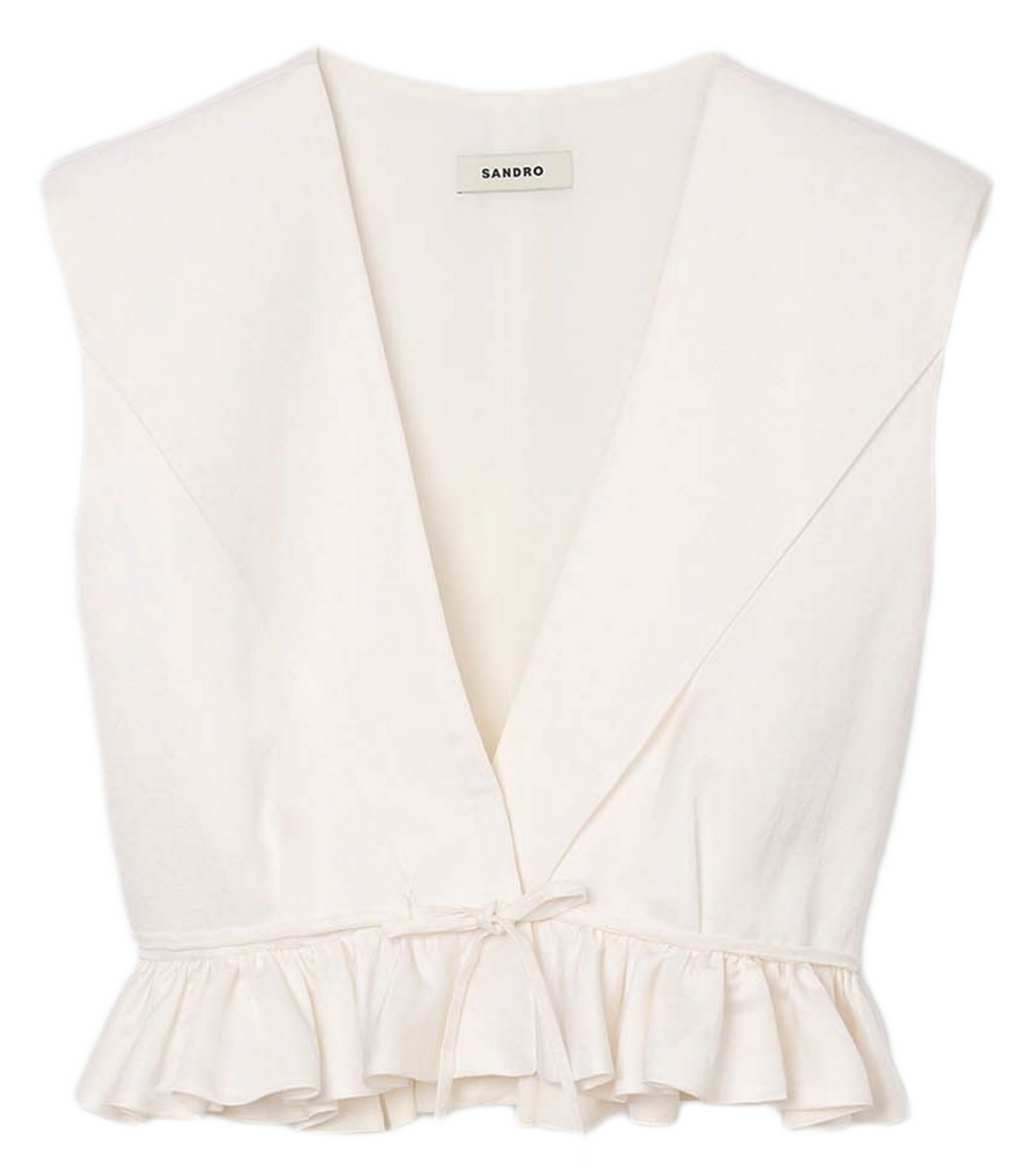 Top cintré col V SANDRO Blanc