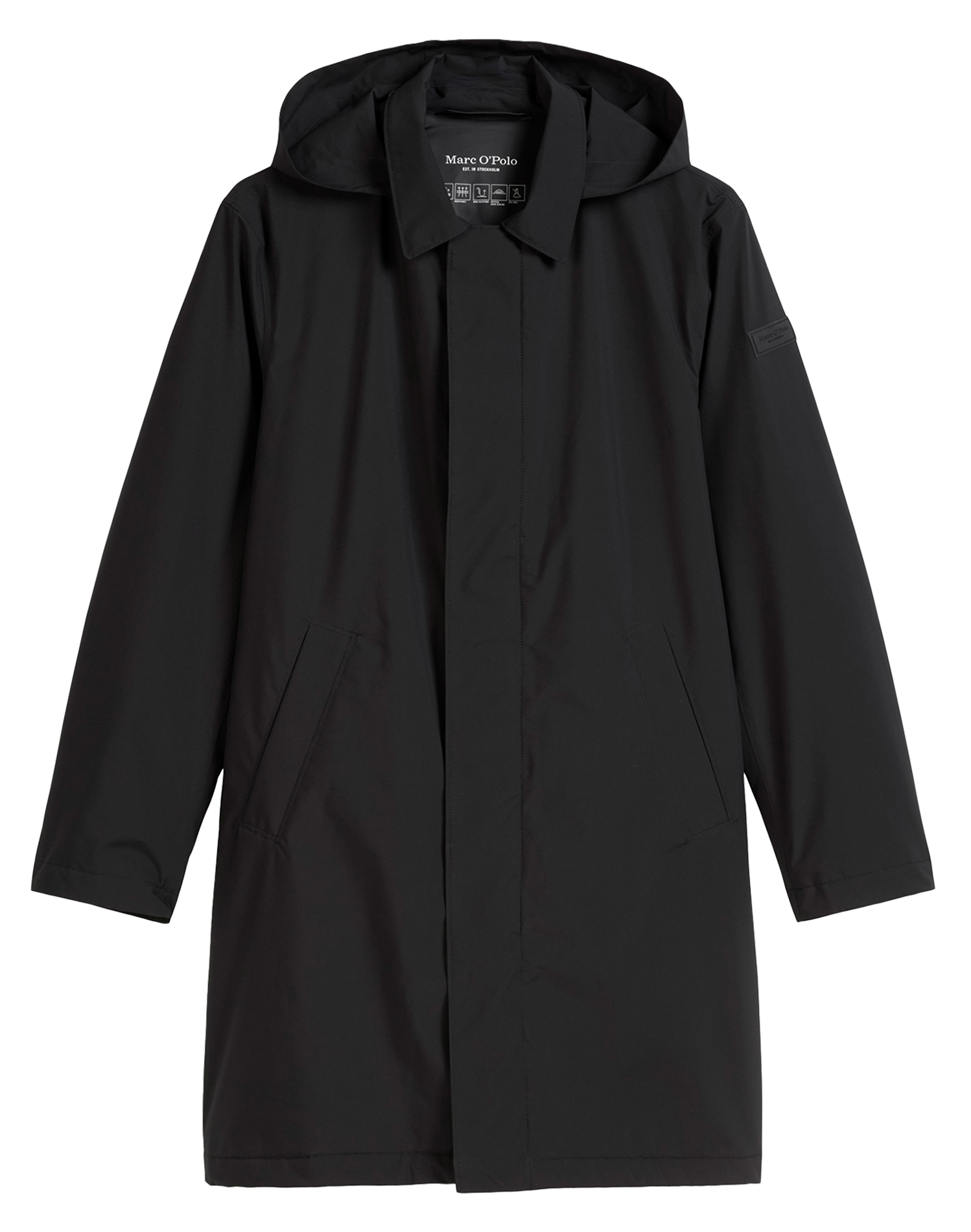 Manteau droit mi-long à capuche MARC O'POLO Noir