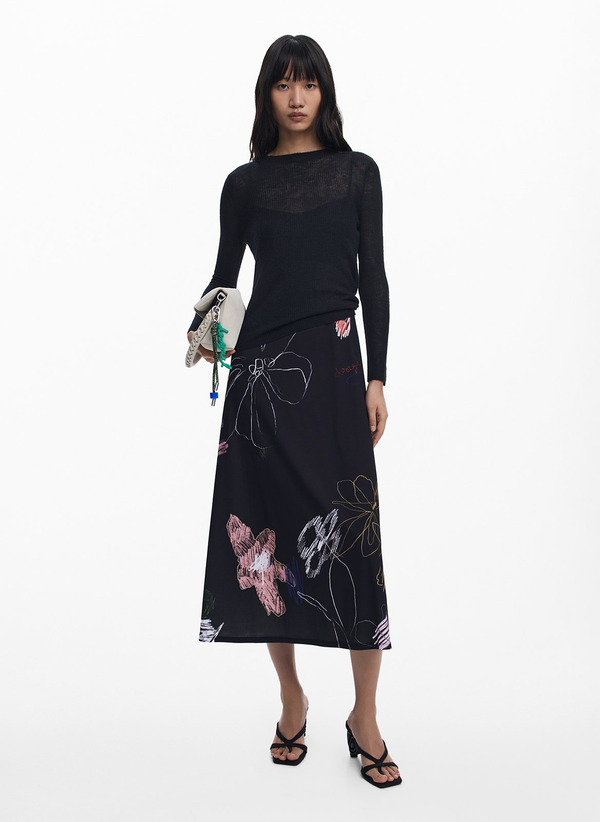 Robe midi à imprimé floral DESIGUAL