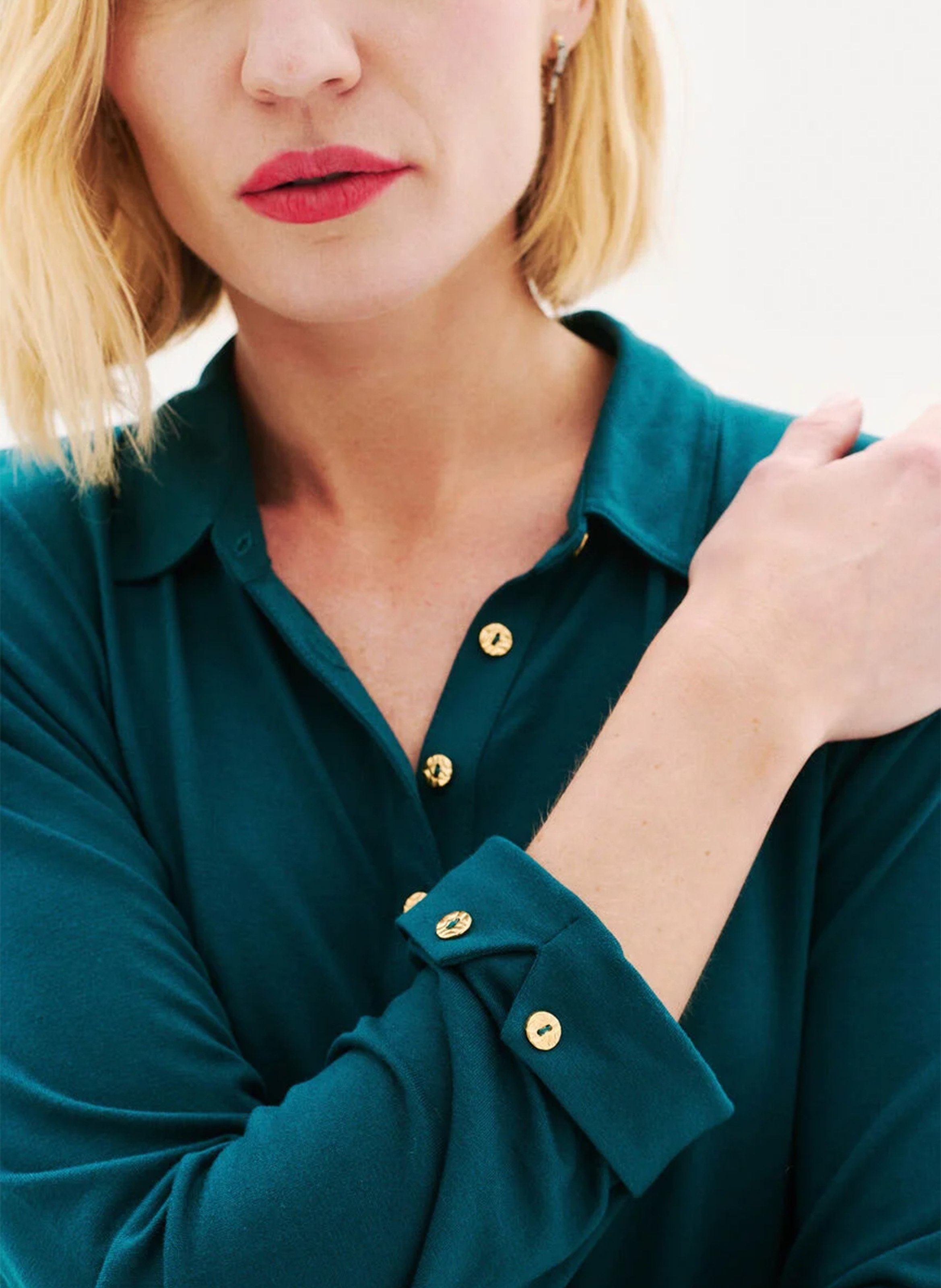 Straight T-shirt with classic collar CAROLL Blue