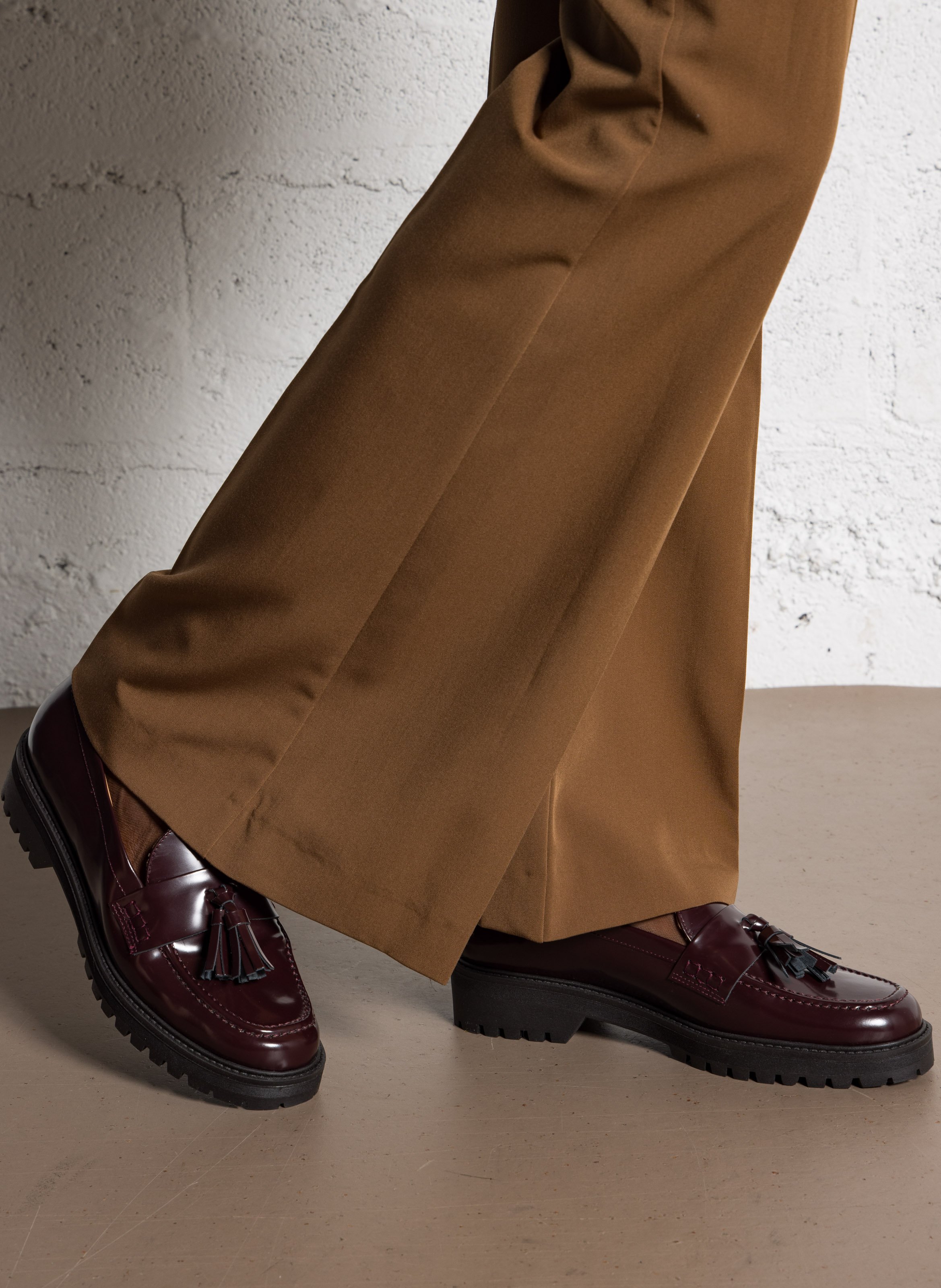 Mocassins en cuir MAISON 123 Rouge