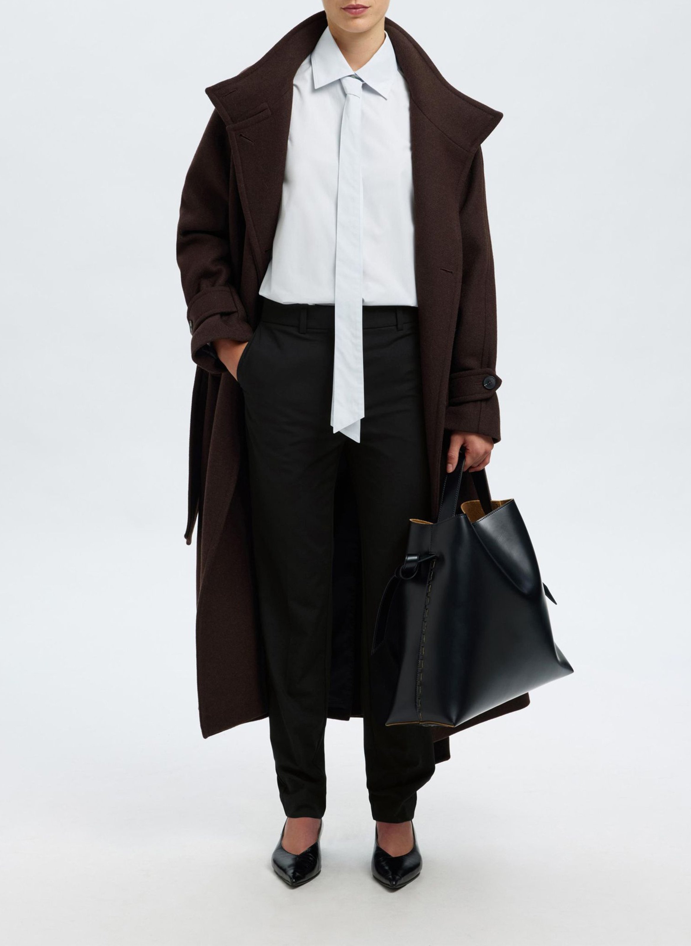 Pantalon droit à pinces SELECTED Noir