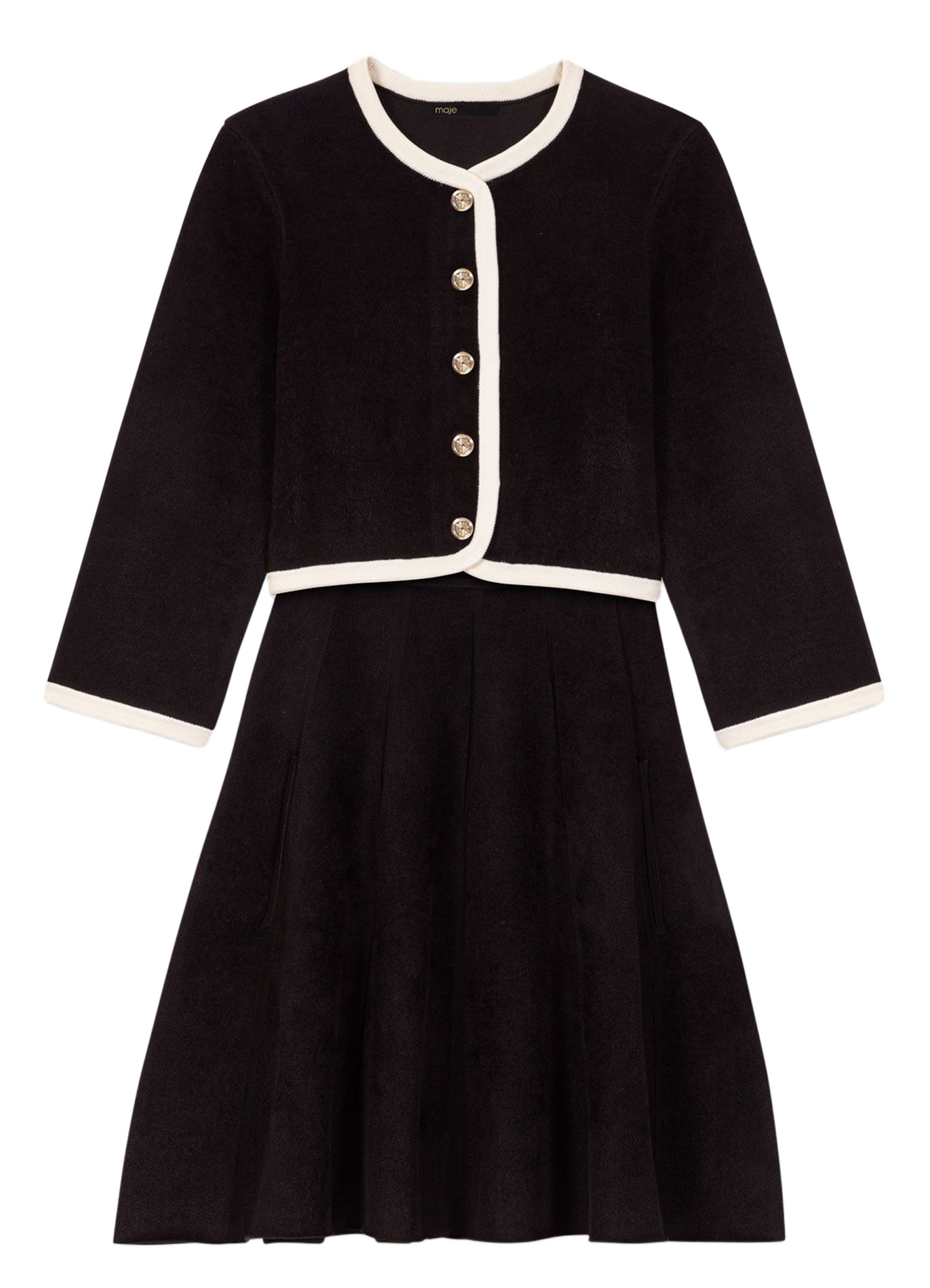 Robe 2-en-1 aspect velours MAJE Noir