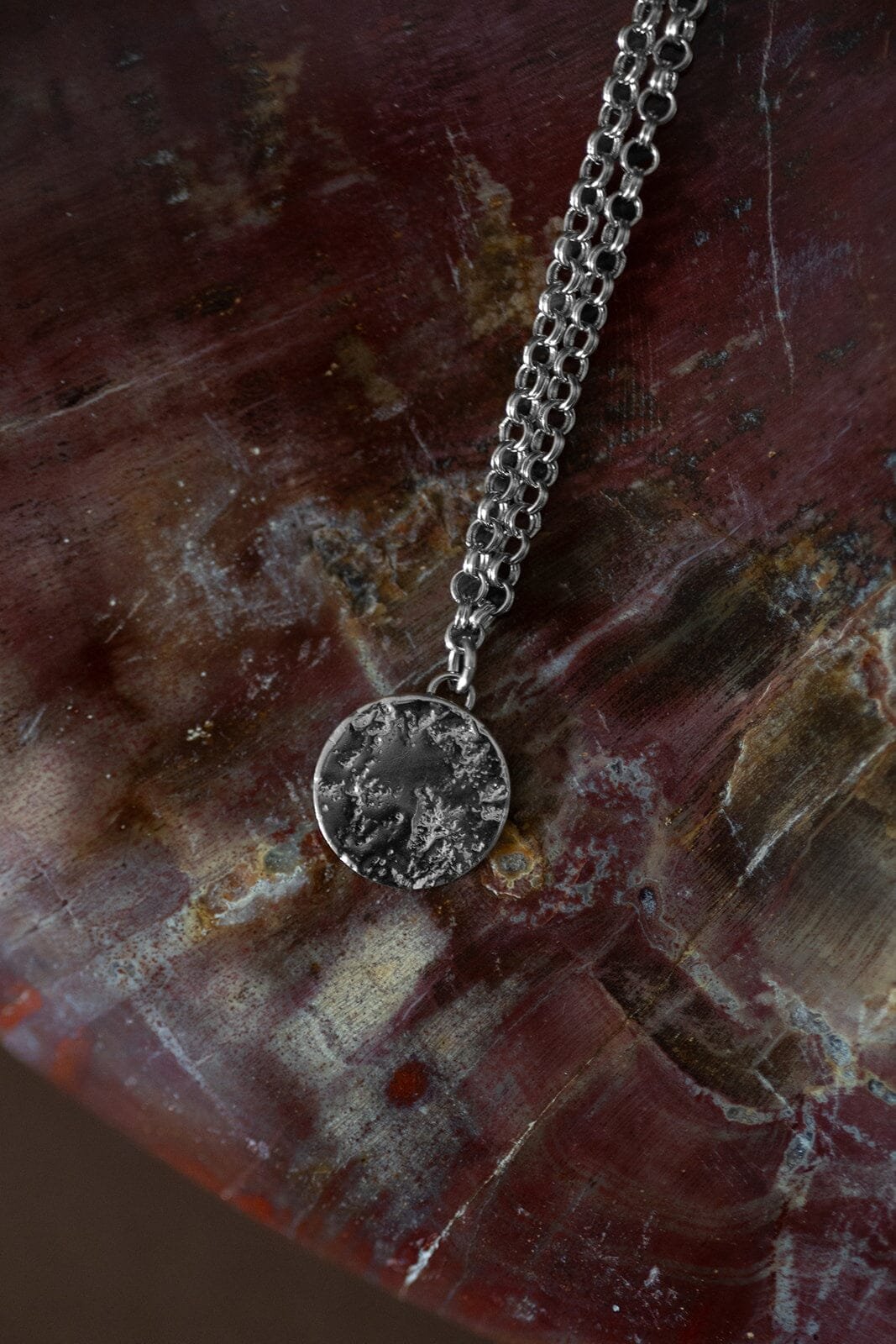 Collier rond martelé doré à l'or fin MONSIEUR SIMONE Argent