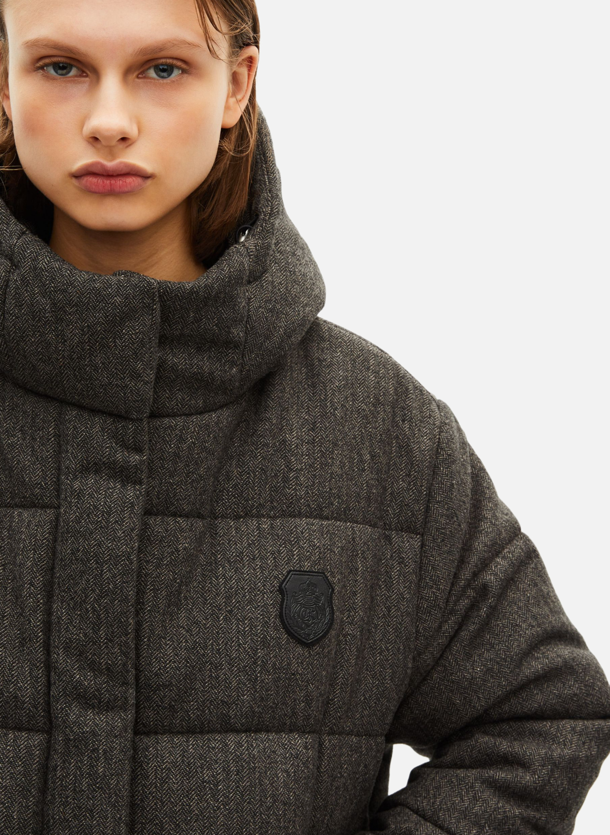 Short wool puffer jacket THE KOOPLES Grey