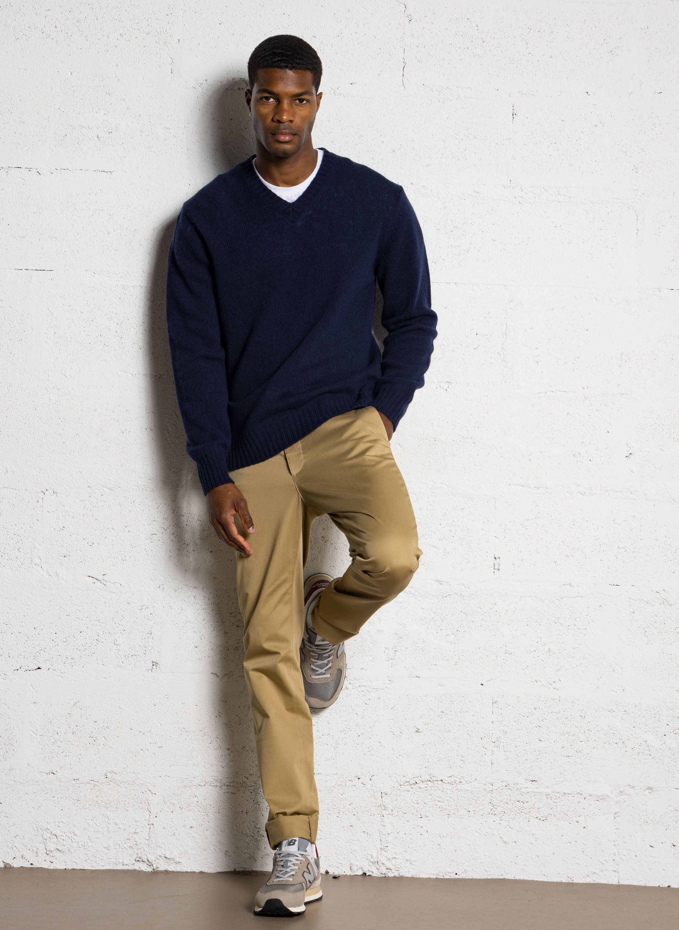 Pantalon droit en coton bio mélangé CHEVIGNON Beige