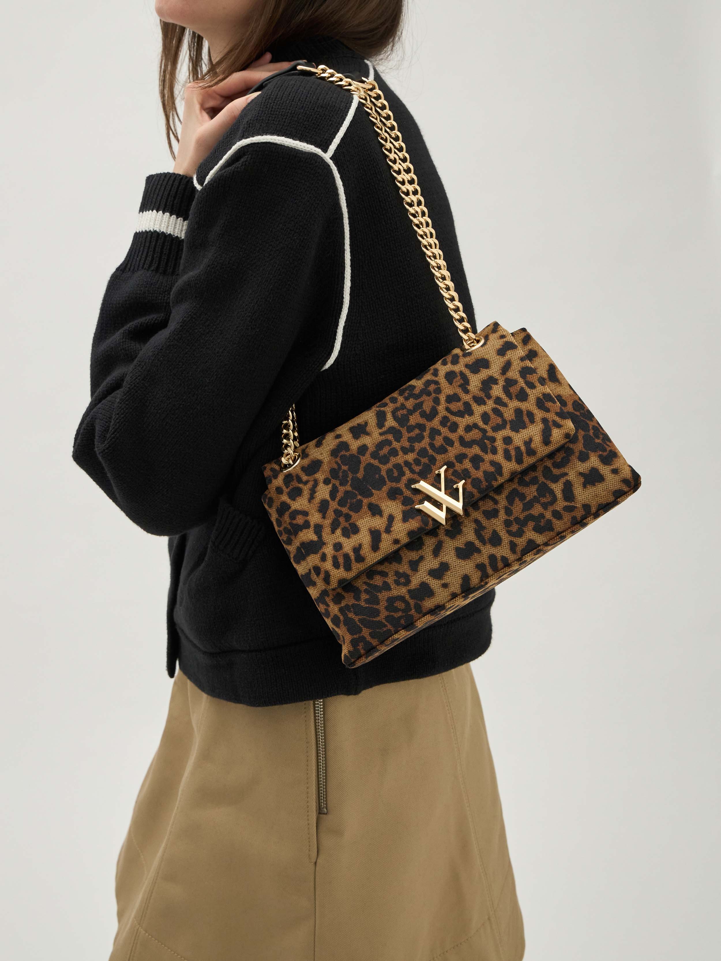 Python print handbag VANESSA WU Brown