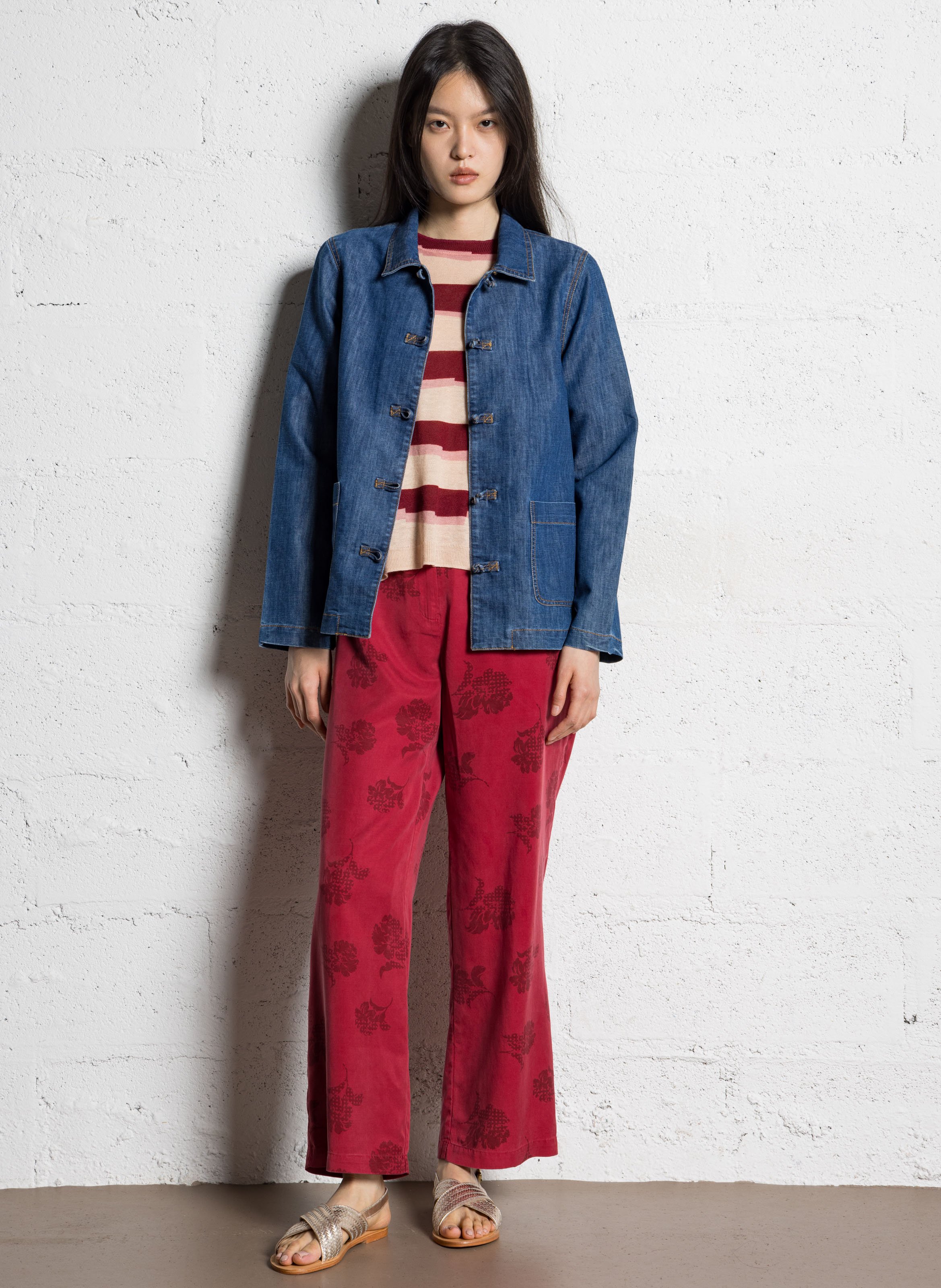 Chemise droite col classique en coton mélangé NICE THINGS Bleu