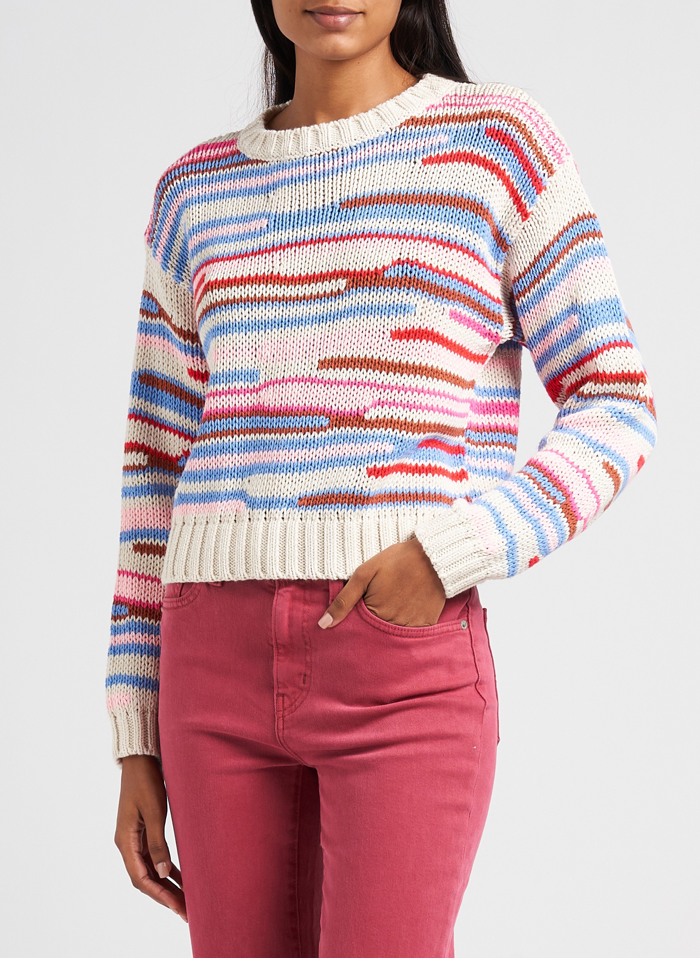 Round-neck knit sweater INDEE Multicolored