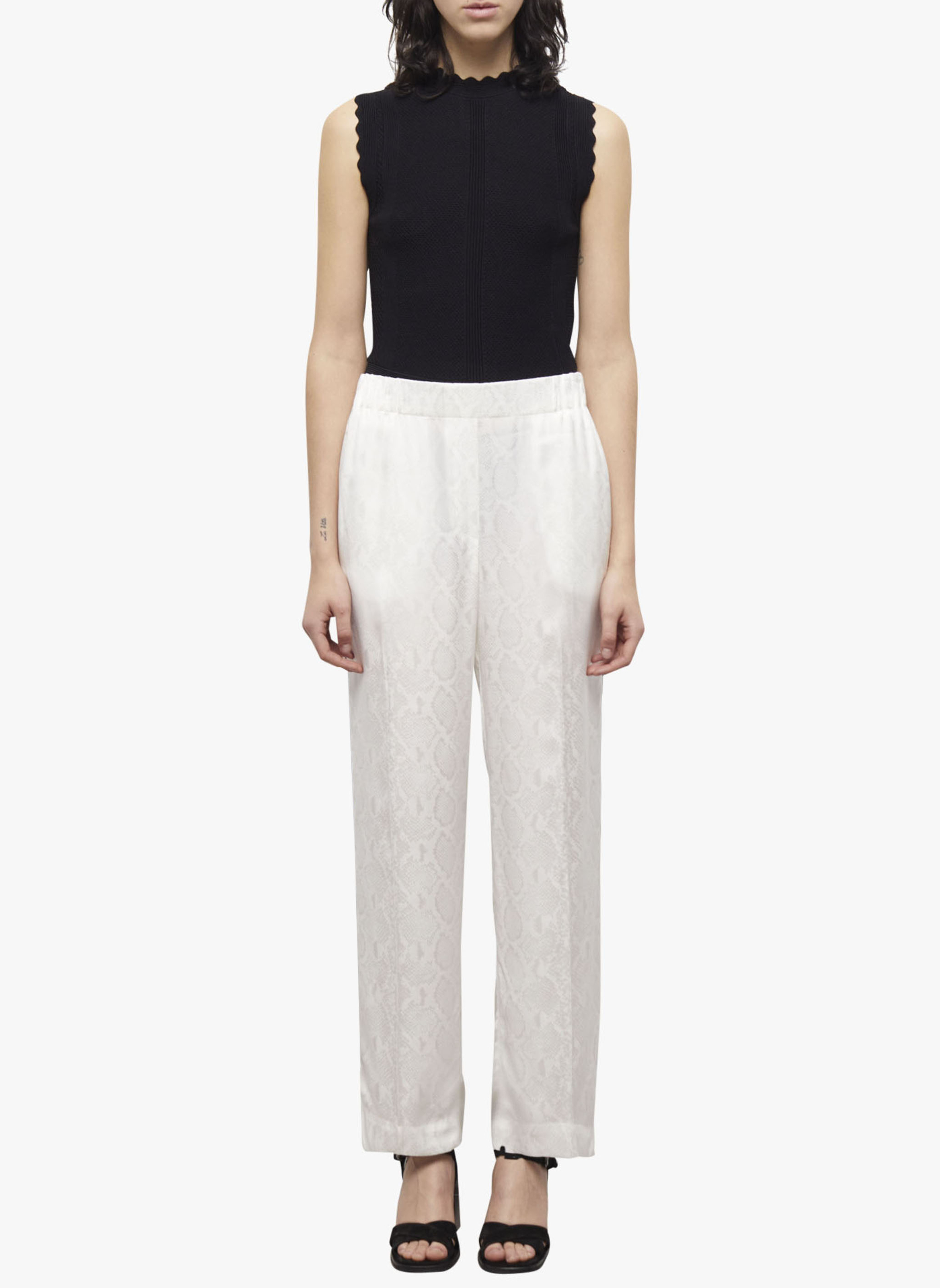 Weite Jacquard-Hose mit Python-Muster THE KOOPLES Weiss