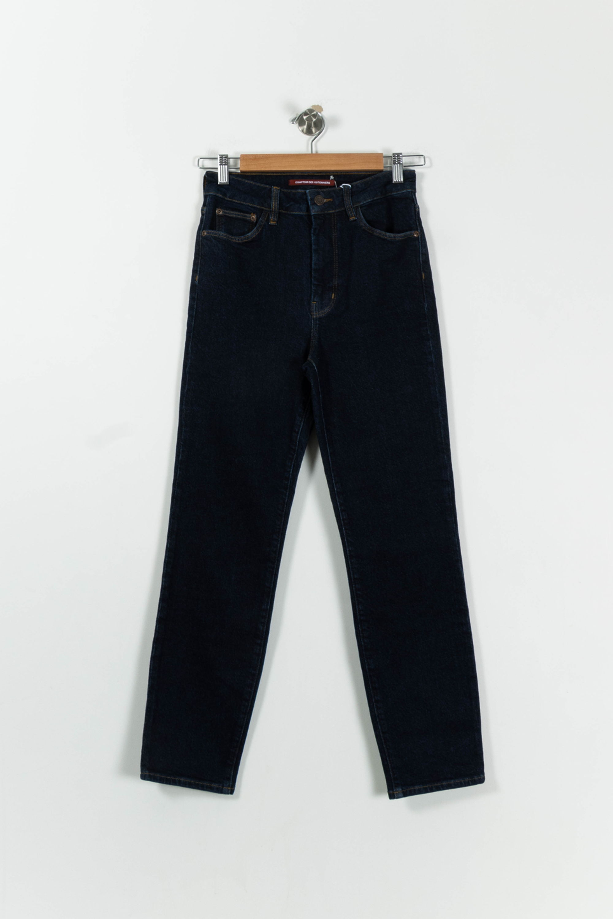 Cropped slim jeans with studs COMPTOIR DES COTONNIERS - Seconde main Blue