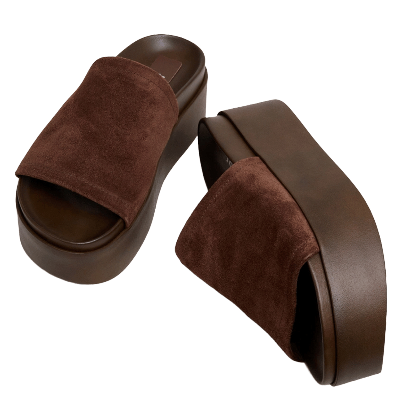 Leather wedge mules JONAK Brown