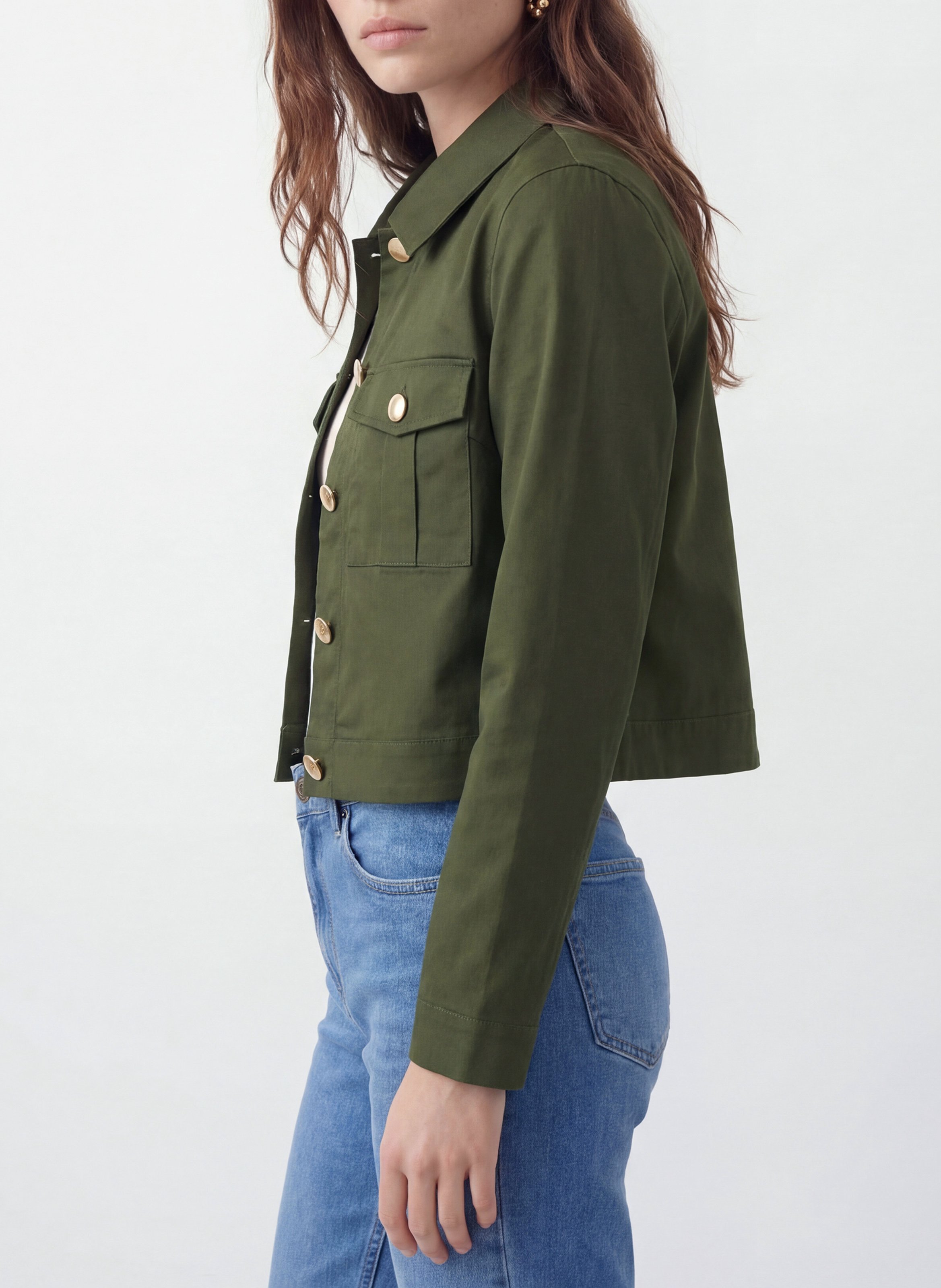 Baumwoll-Mix-Jacke mit klassischem Kragen KOOKAI Khaki