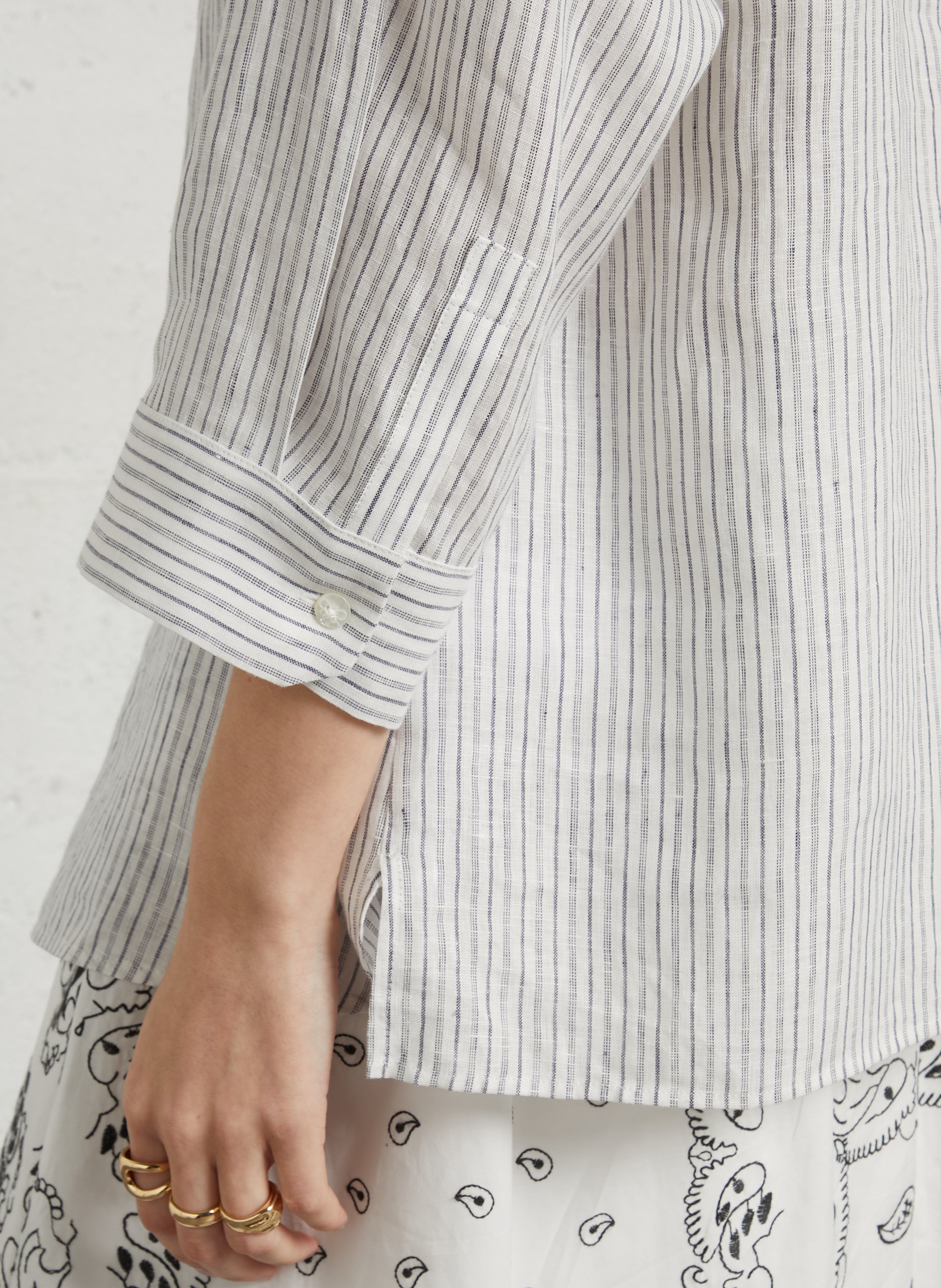 Oversized Linen Striped Shirt MAX MARA WEEK END Blue