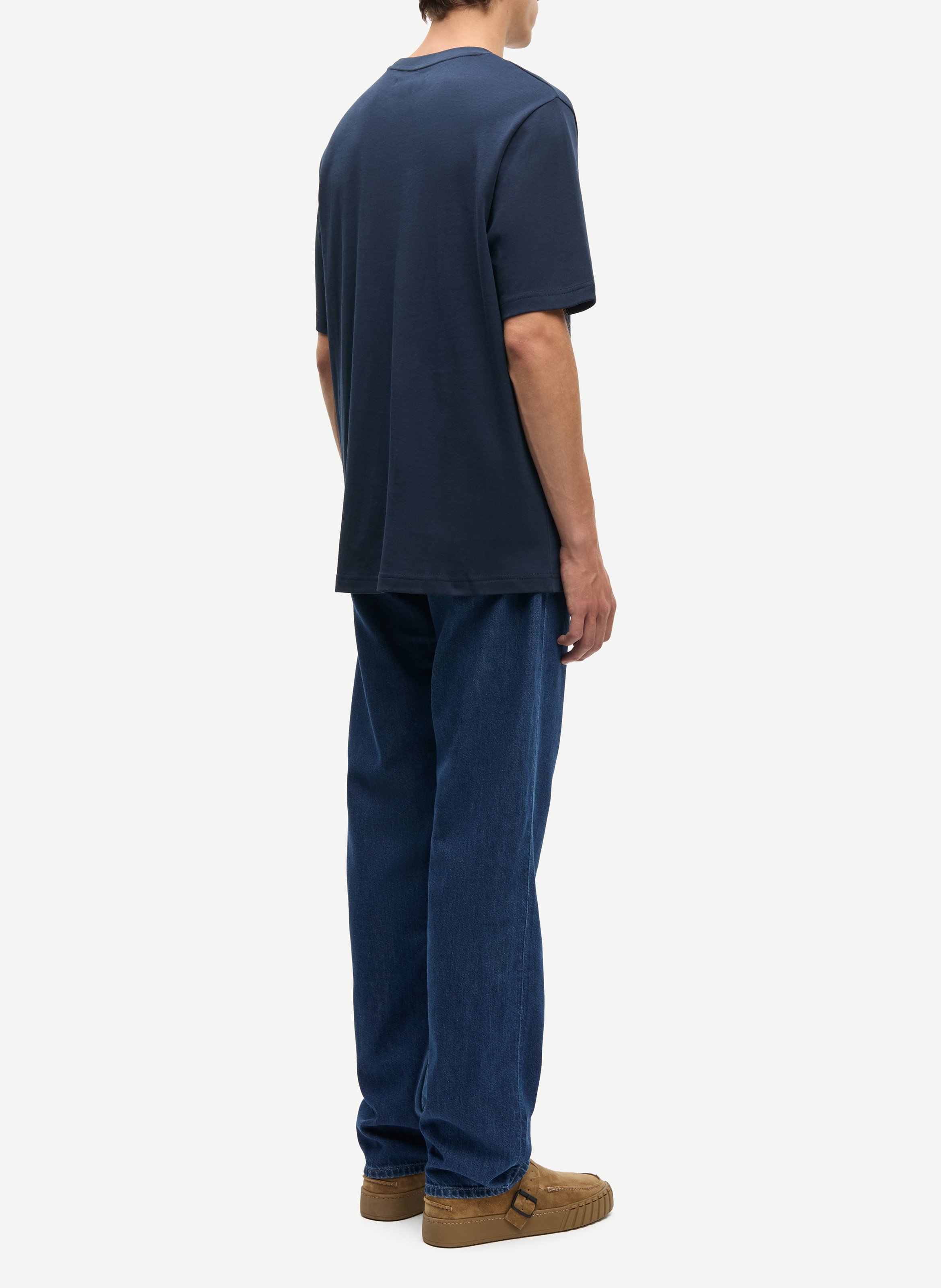 Round-neck organic cotton T-shirt SAMSOE SAMSOE Blue