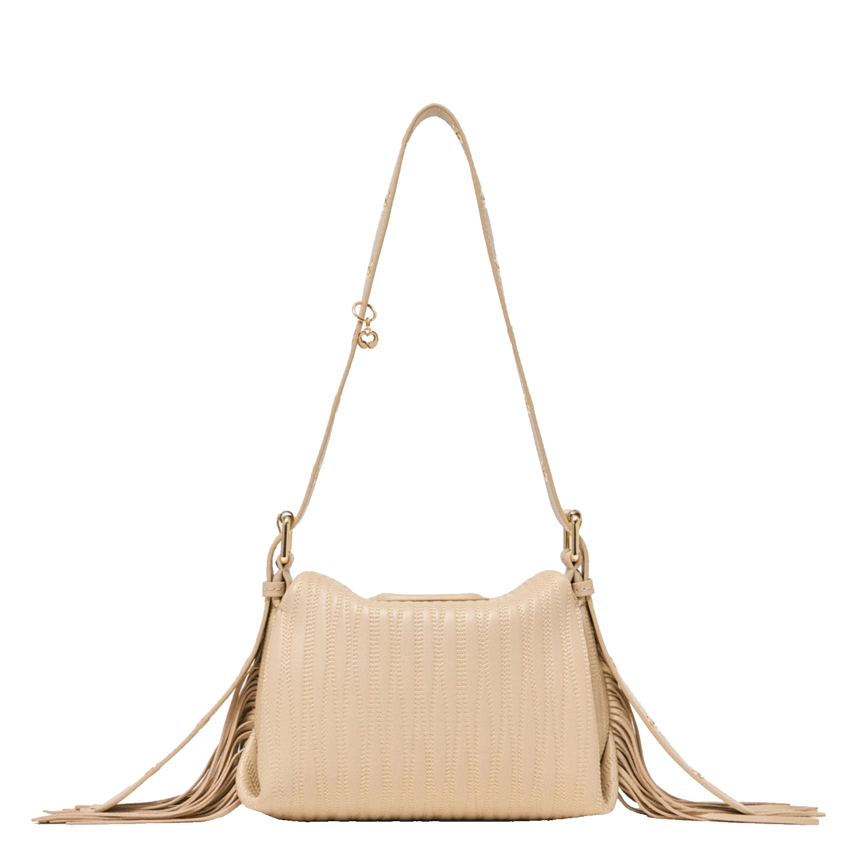 Sac bandoulière en cuir MAJE Beige