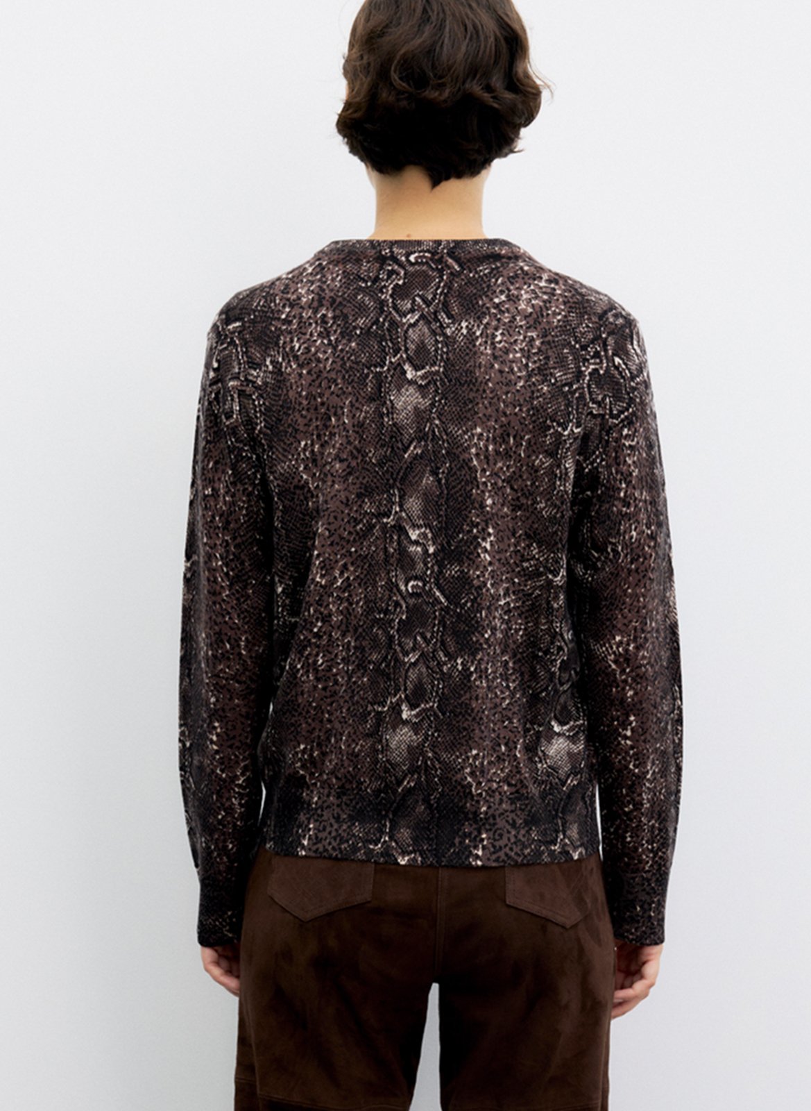 Wollen vest met pythonprint GERARD DAREL Bruin