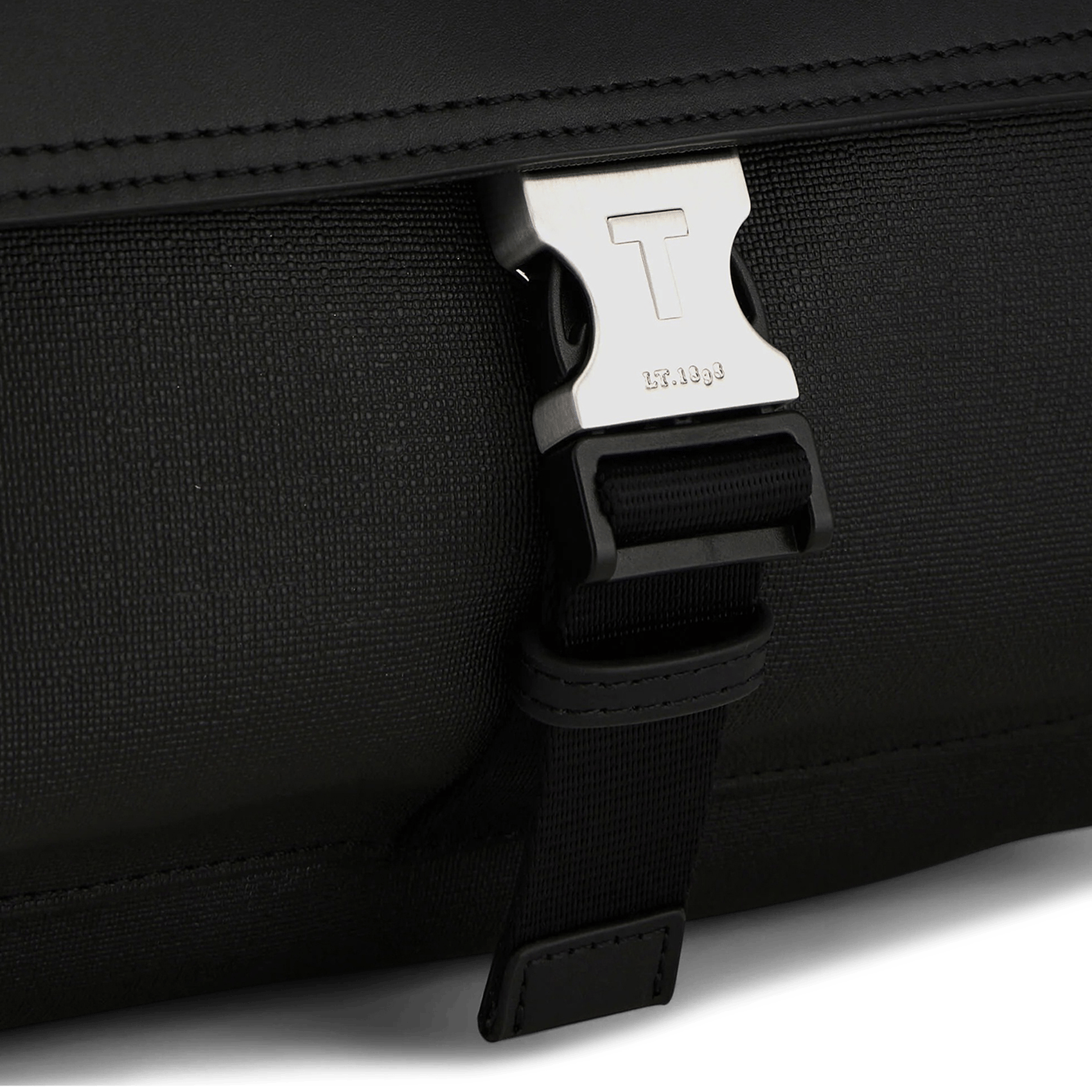 Mixed leather shoulder bag LE TANNEUR Black