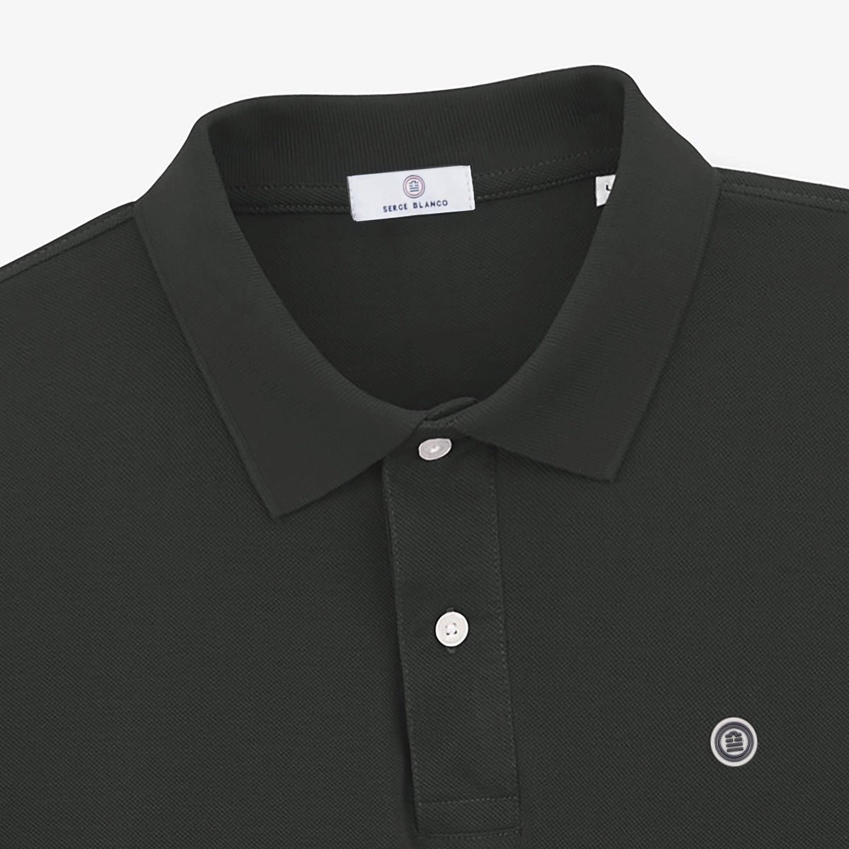 Short-sleeved cotton piqué knit polo SERGE BLANCO Grey
