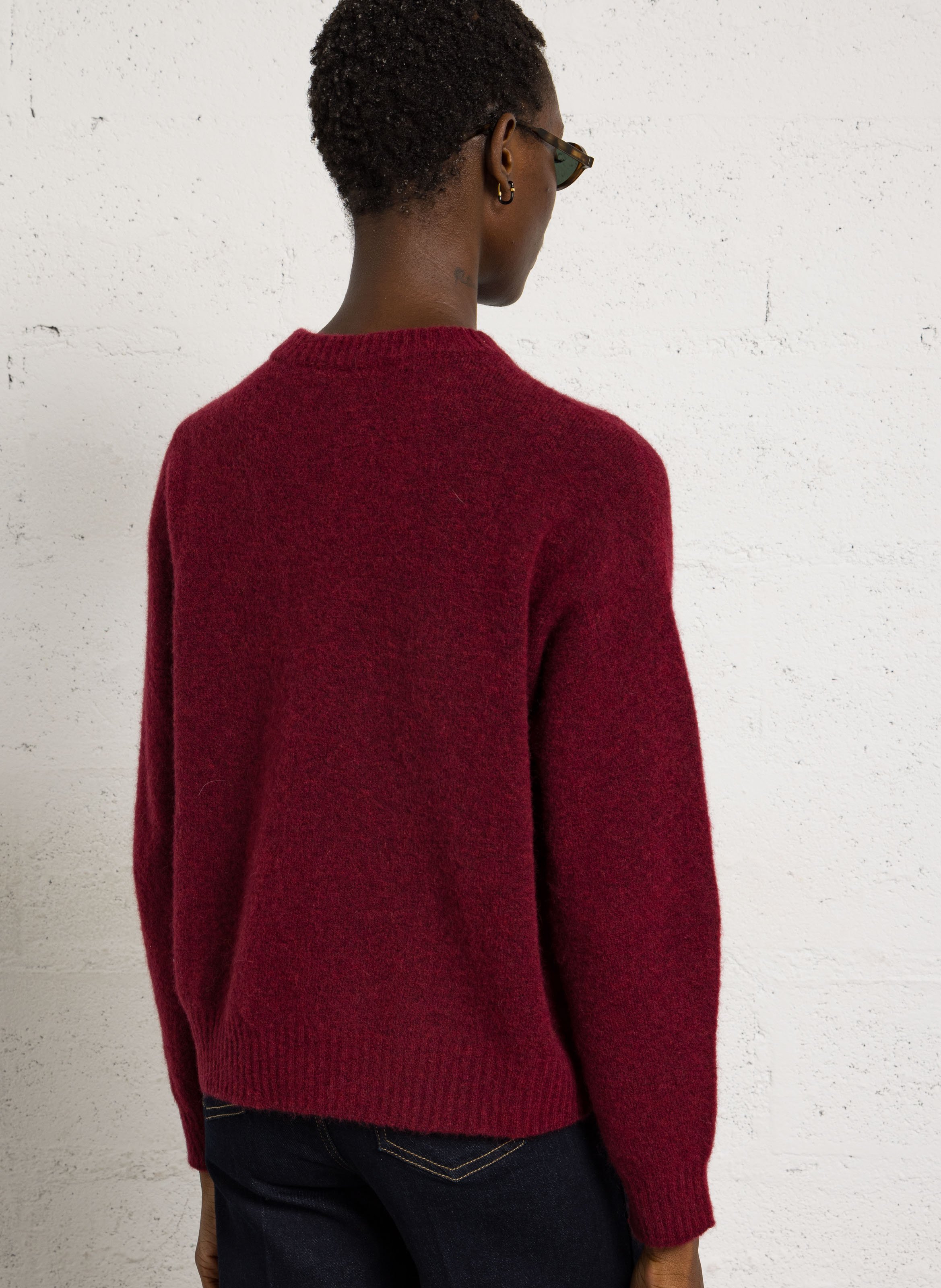Loose-fit alpaca-blend round-neck sweater MAX MARA WEEK END Plums