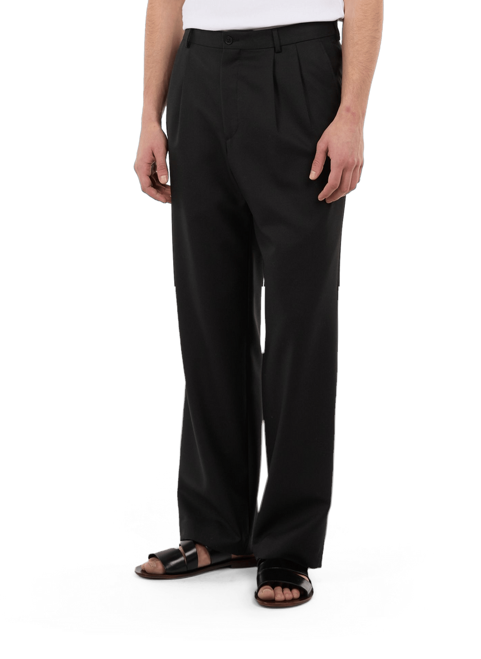 Egrain wool pants. SAISON 1865 Black