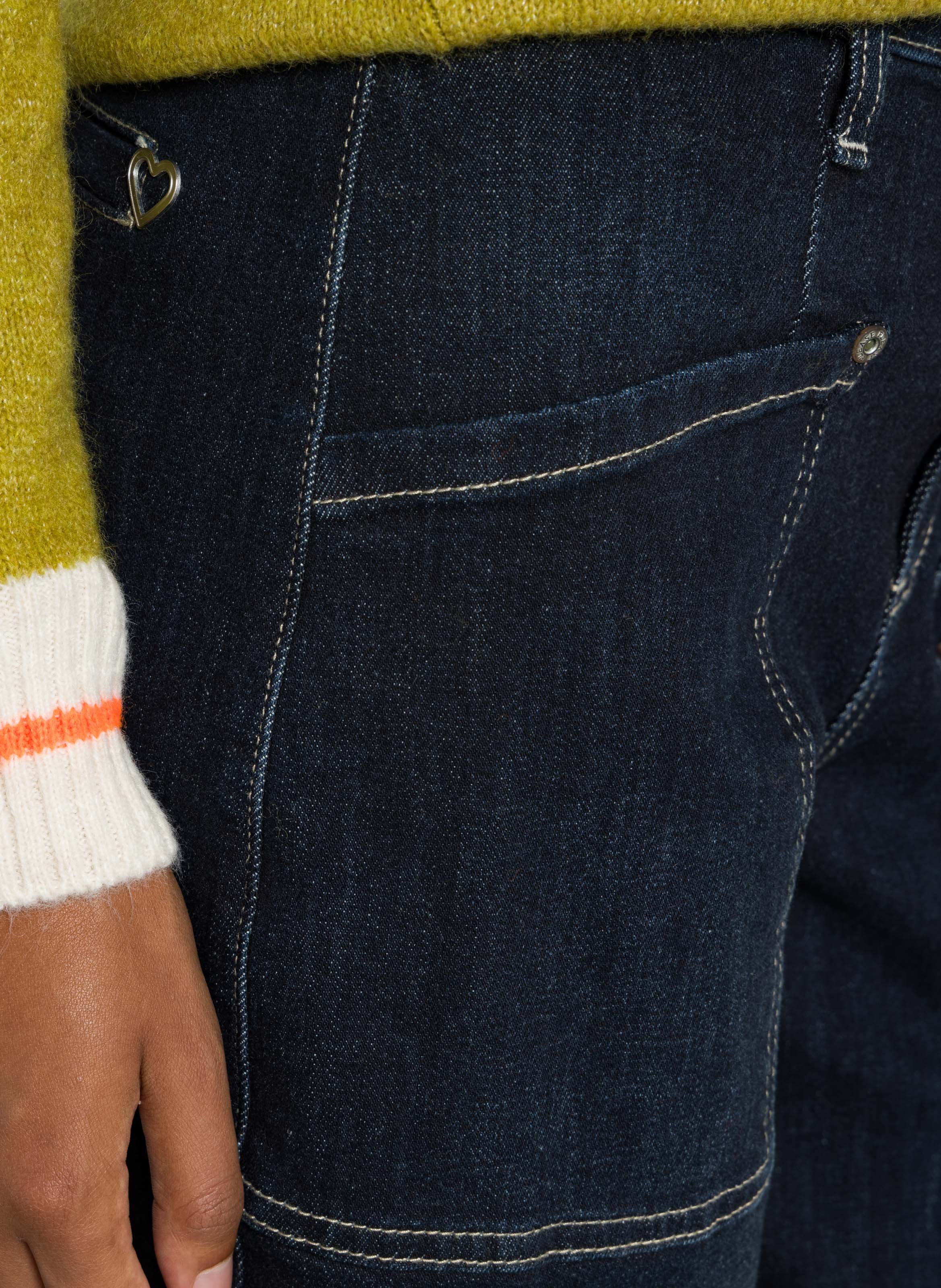 Ballon-Jeans mit aufgesetzten Taschen aus Baumwollmischung PLEASE Blau