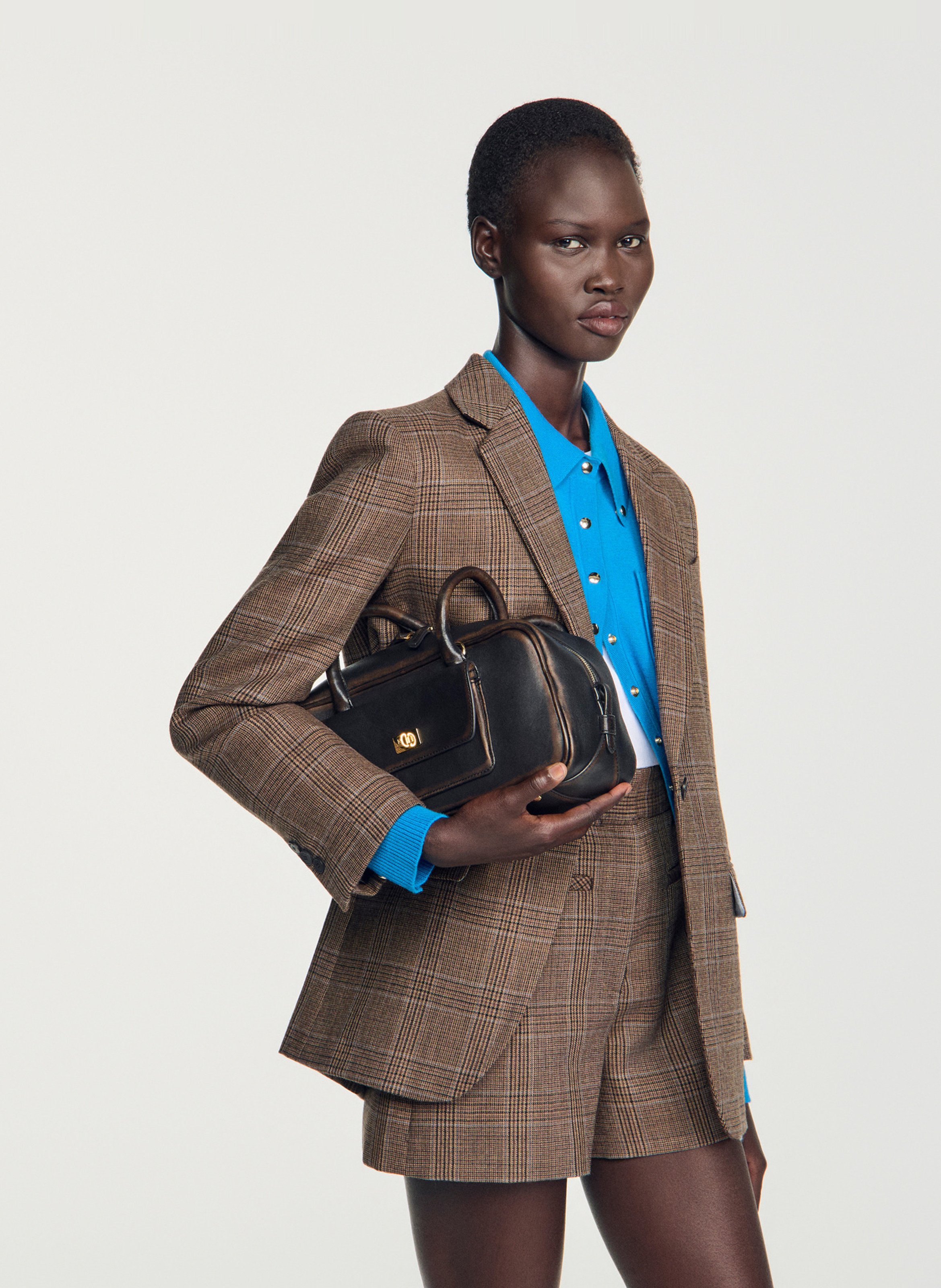 Leren handtas SANDRO Bruin