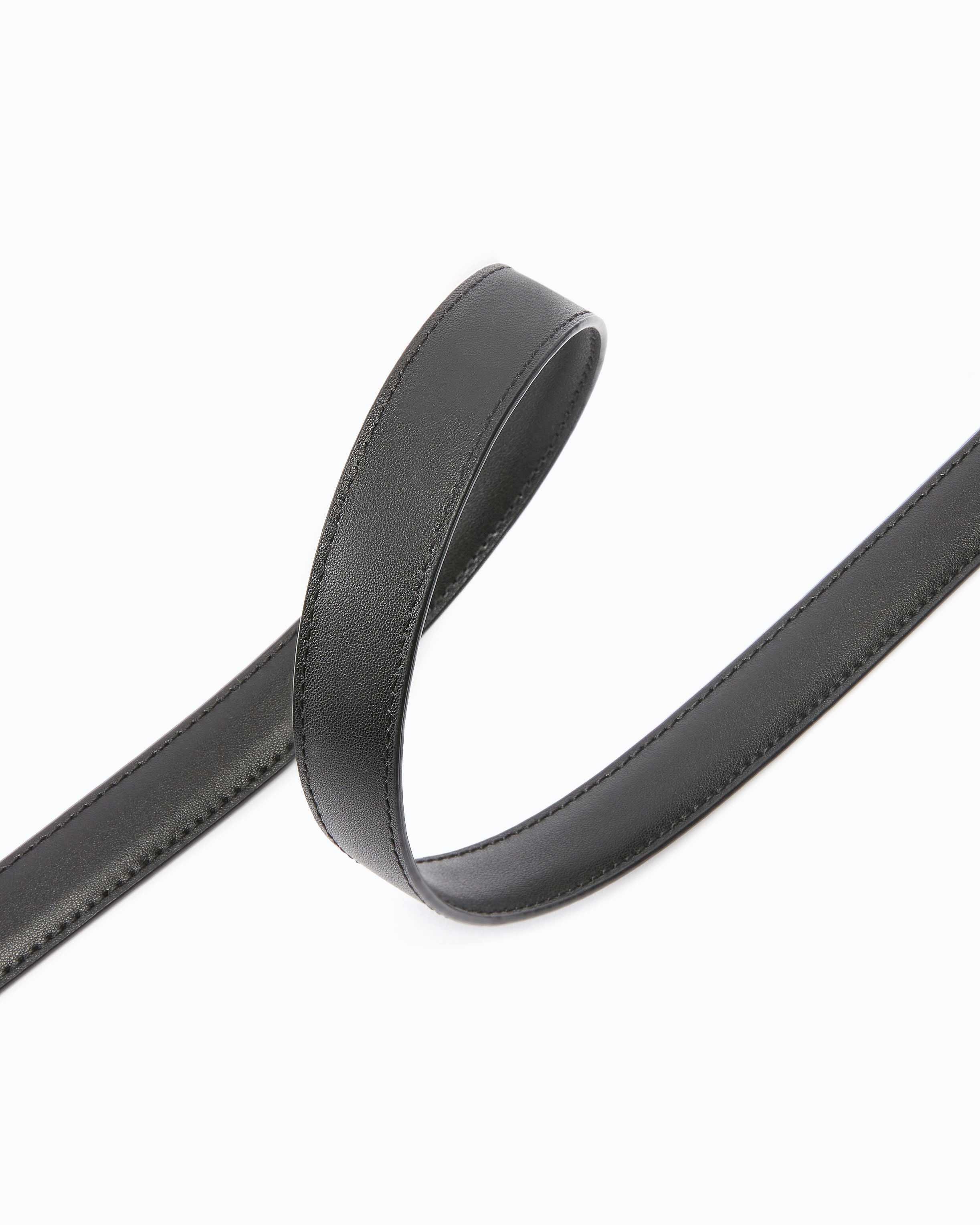Fine ceinture love birds en cuir color block 2cm PINKO Noir