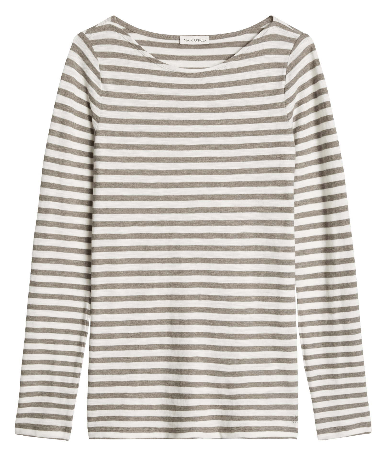 Tee-shirt moulant à rayures en coton MARC O'POLO Gris