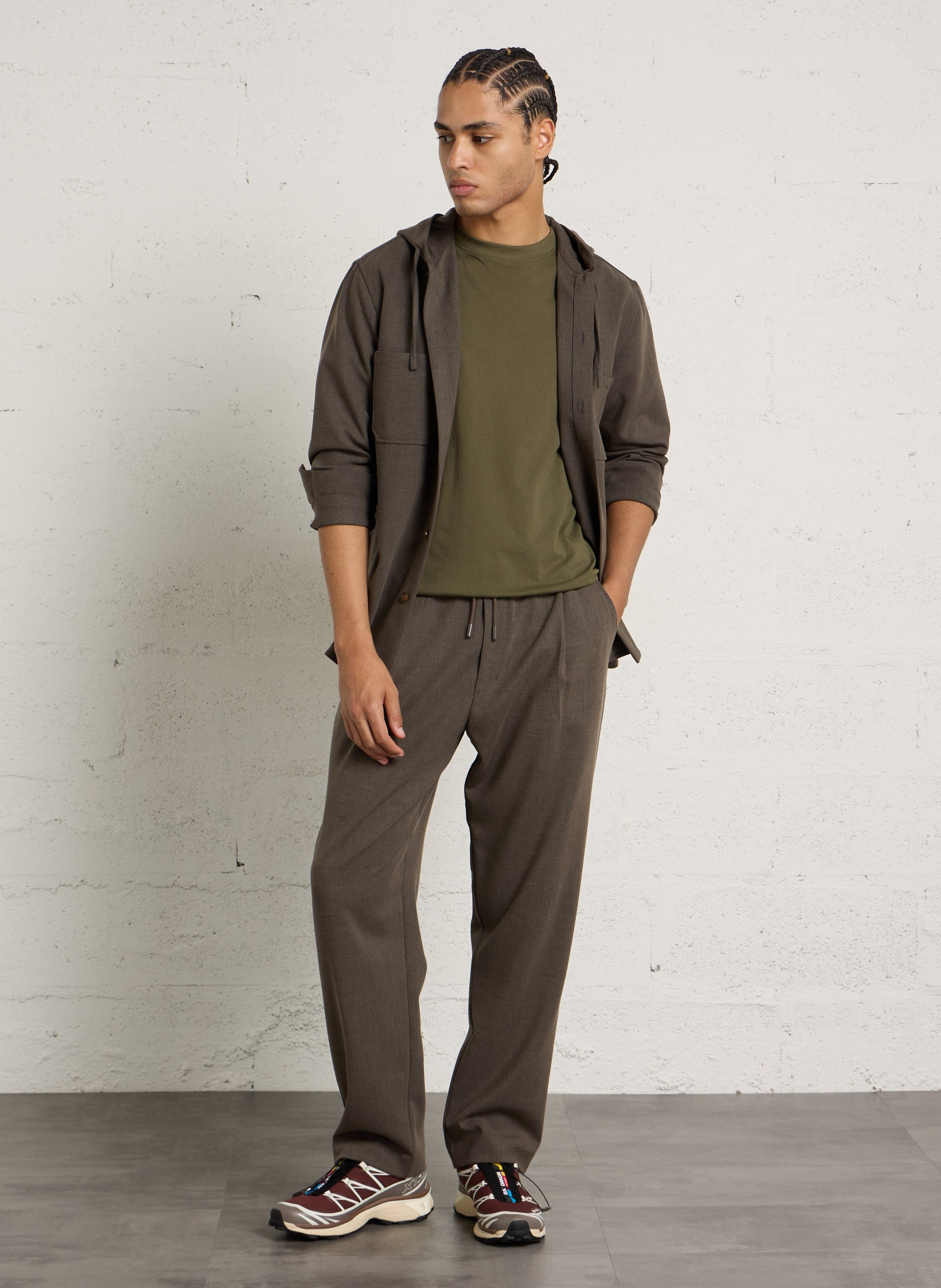 Oversize-Hemdjacke mit Kapuze IKKS Braun