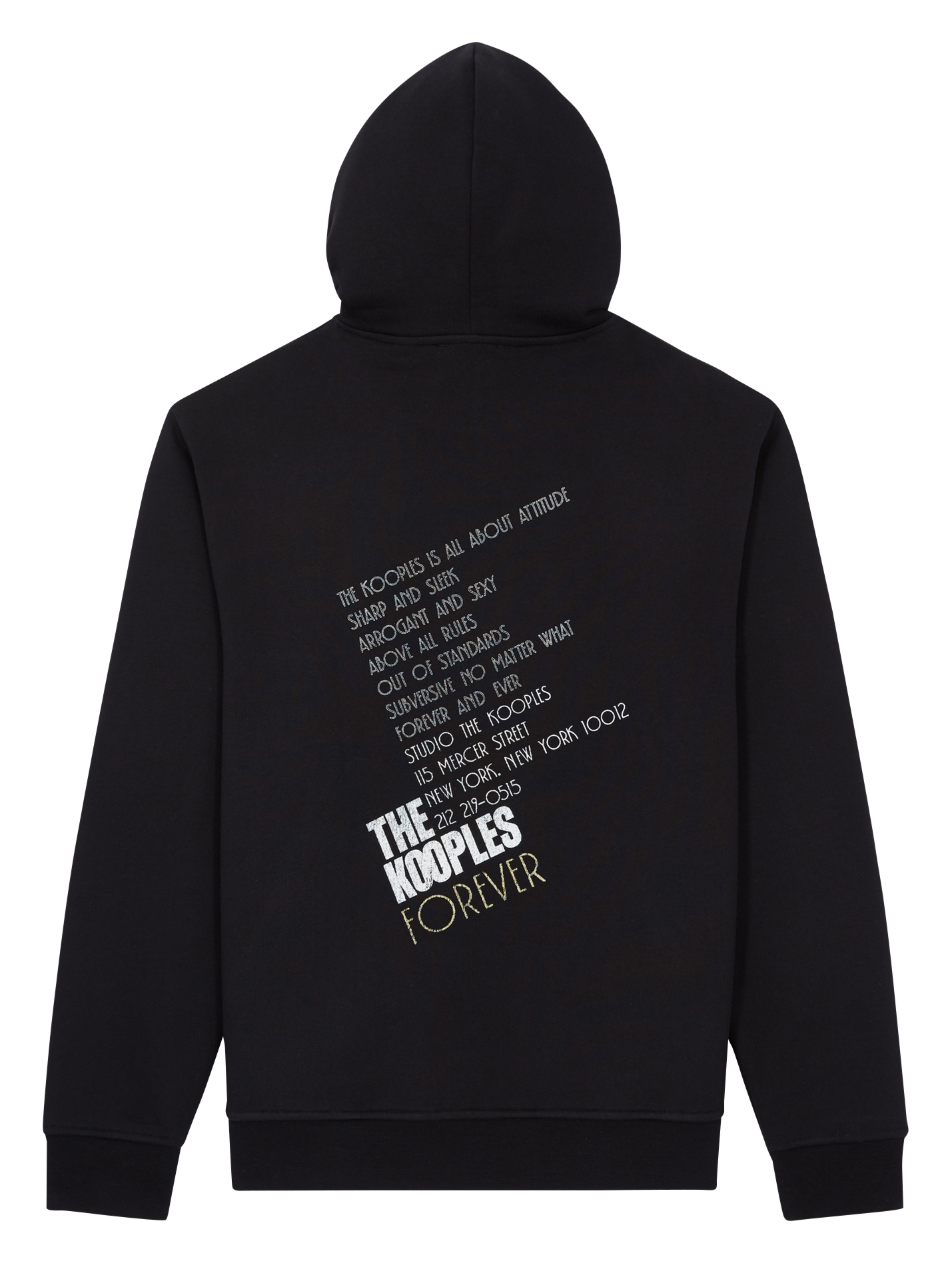 Sweat à capuche en coton imprimé Noir