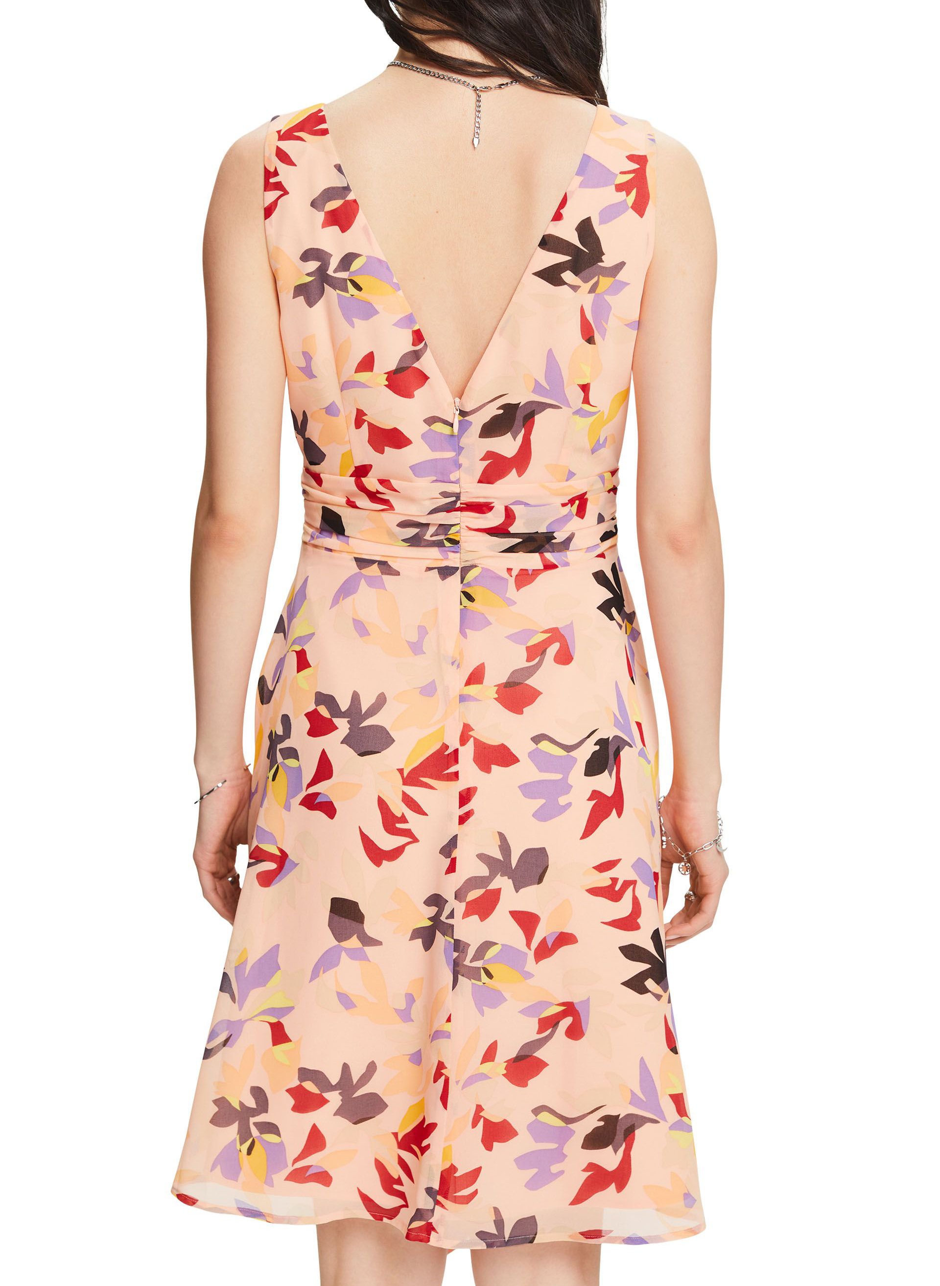 Short fitted printed dress ESPRIT Orange