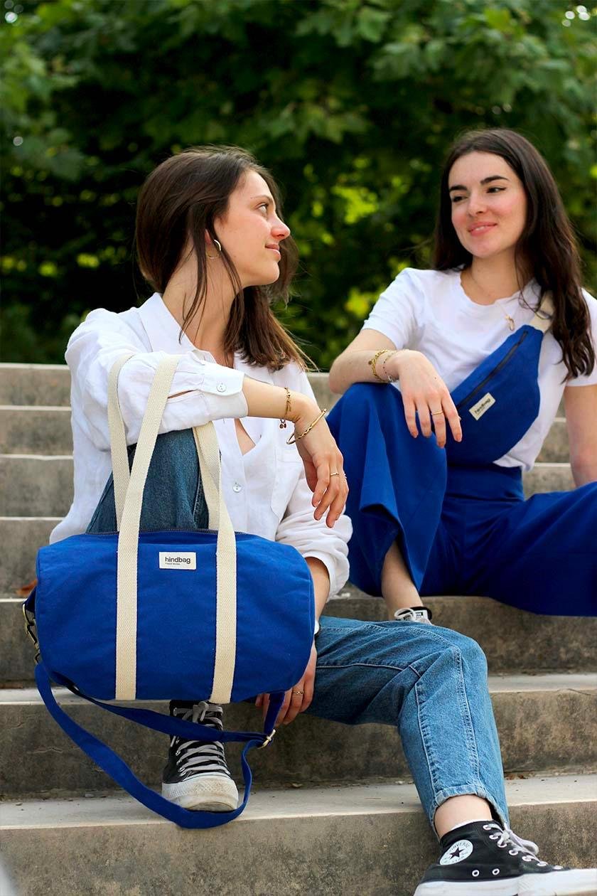 Cotton weekend bag Blue