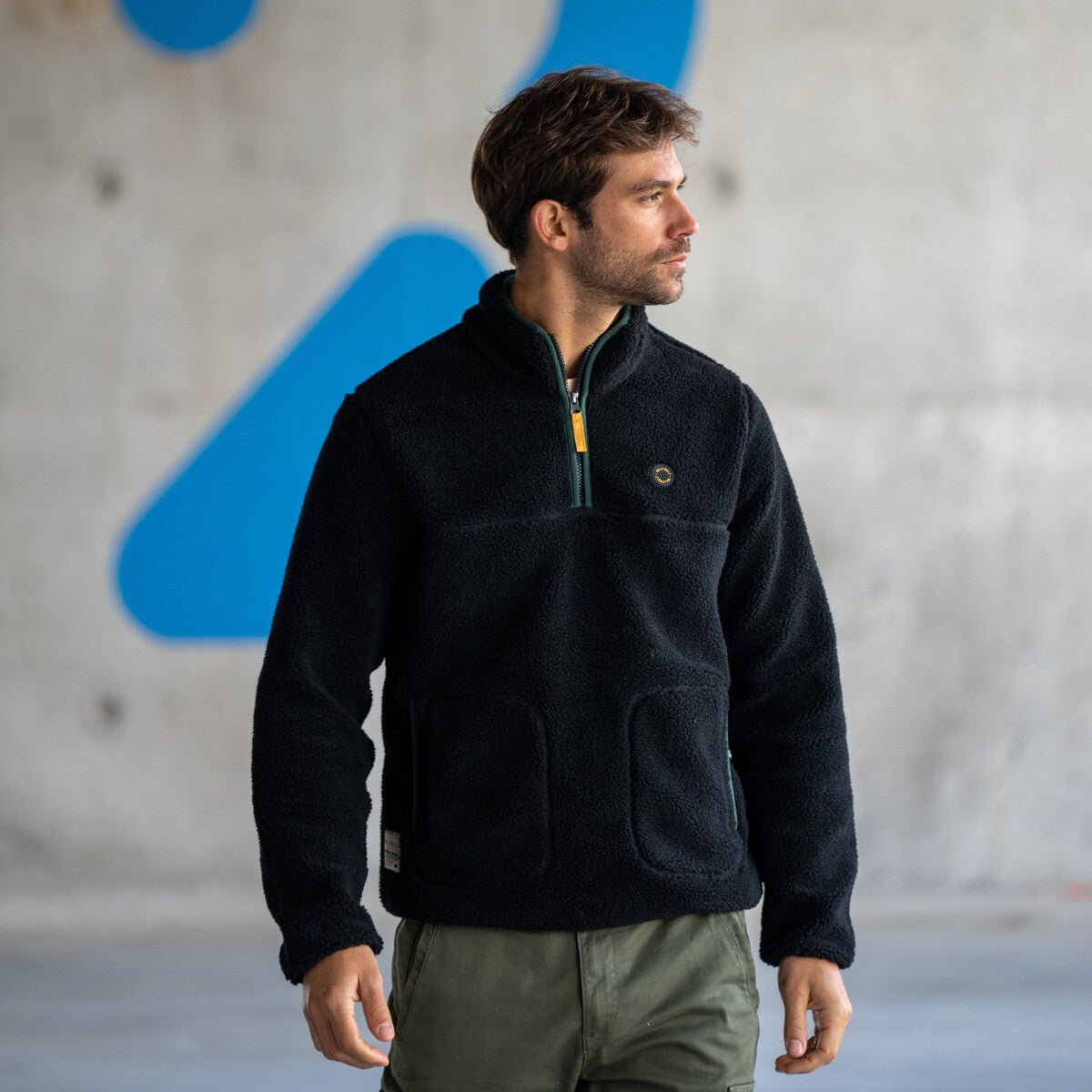 Sherpa zip-up pullover BILLYBELT Black