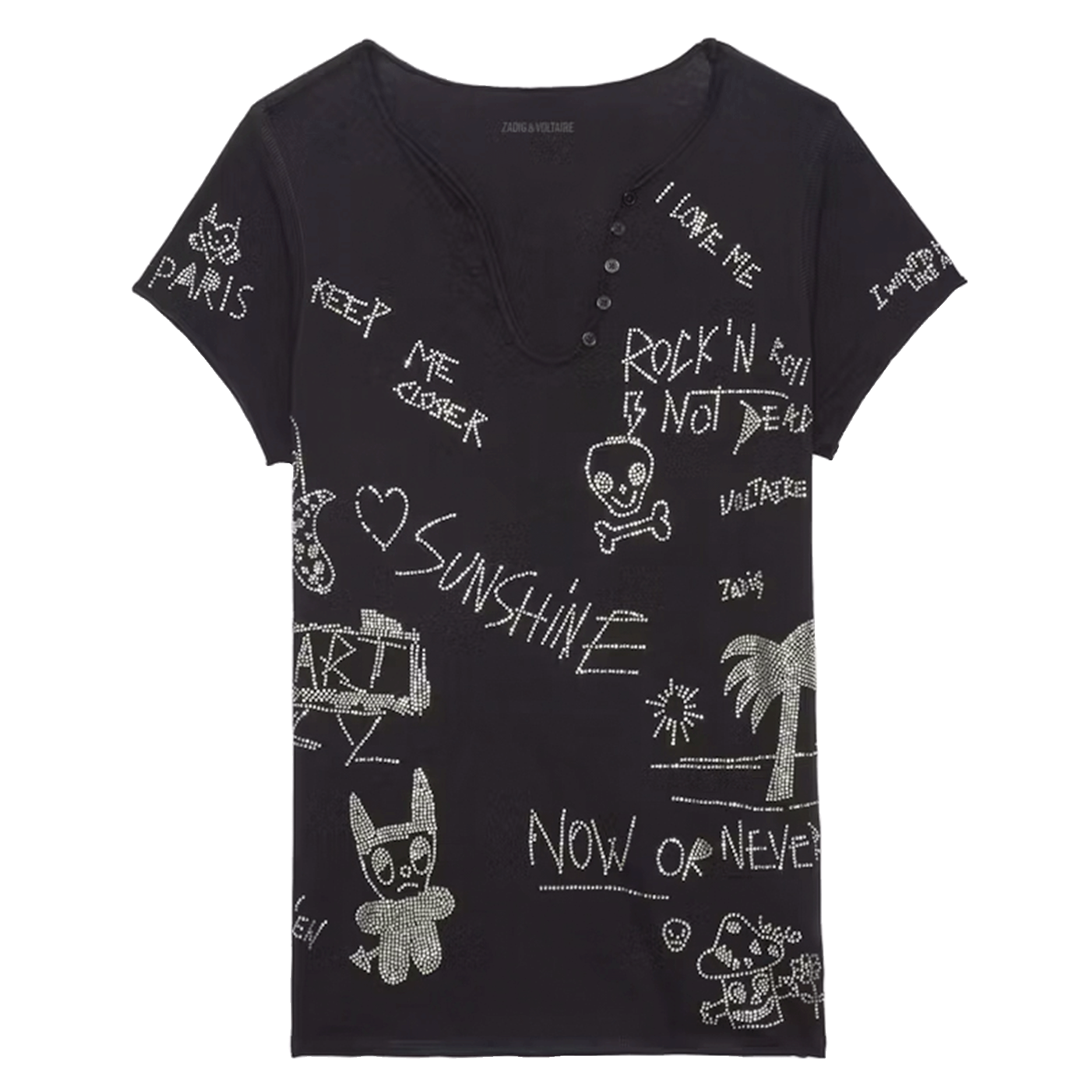 Tunesisches T-Shirt aus Baumwolle Schwarz