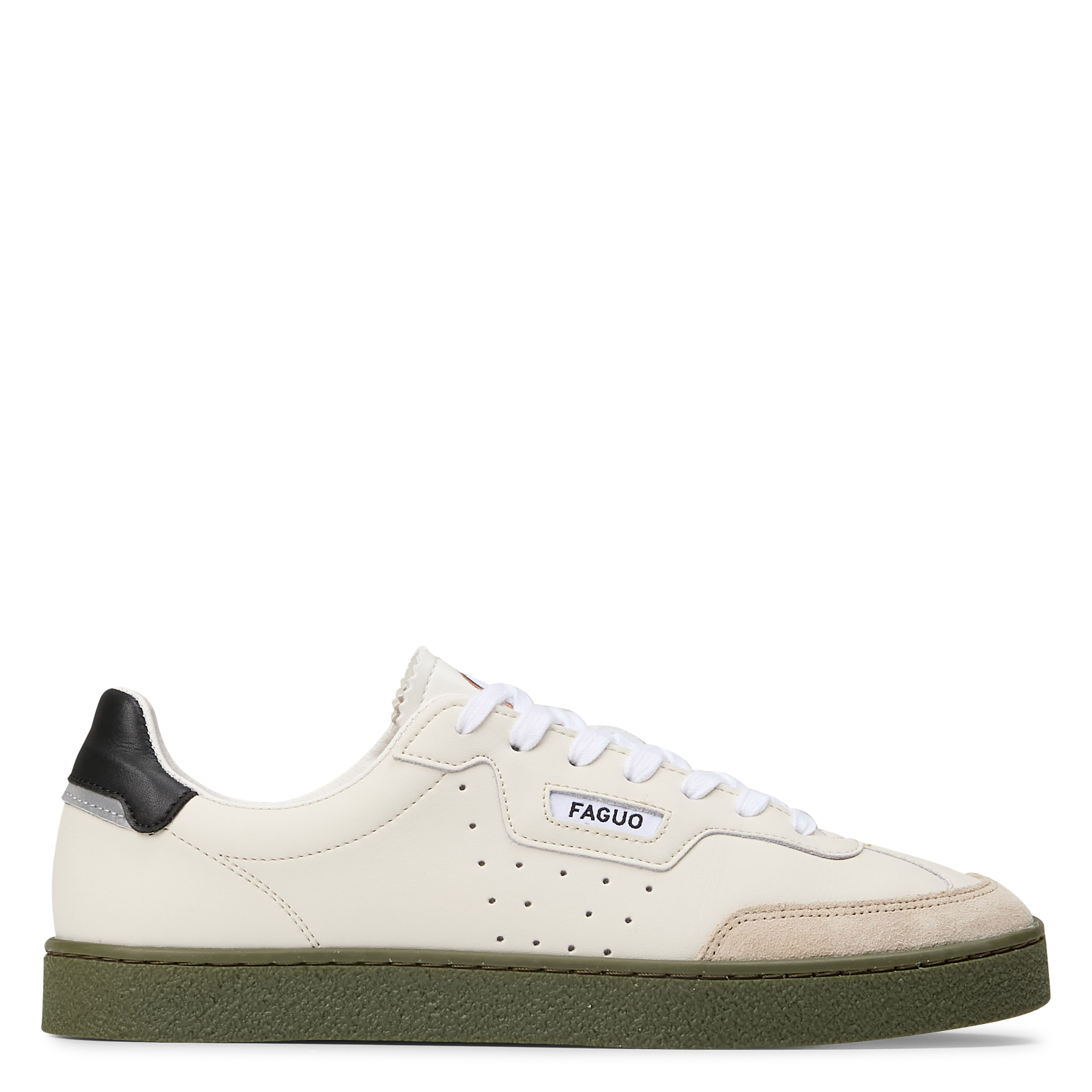 Niedrige Sneaker aus Leder-Mix FAGUO Weiss