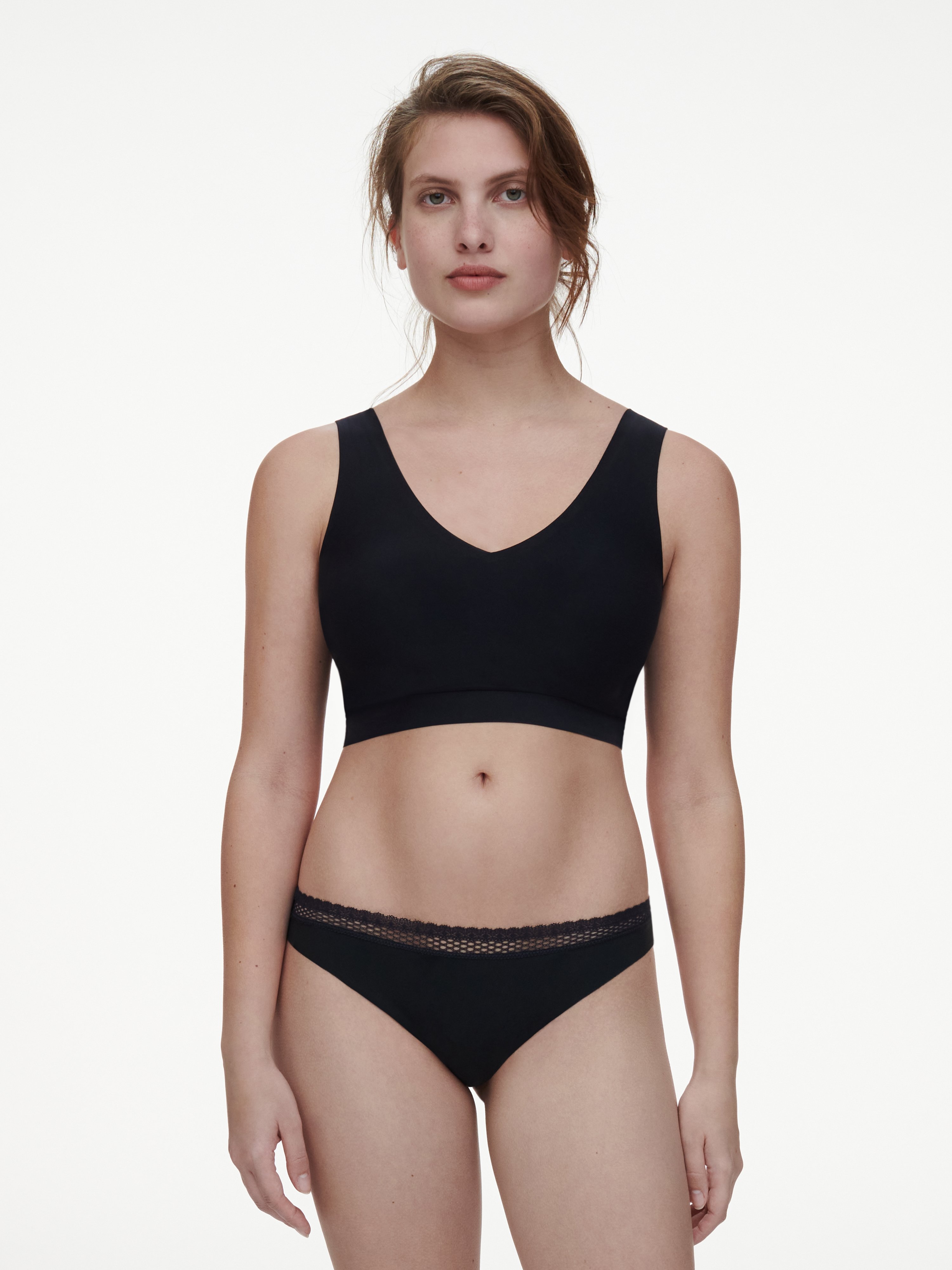 Cotton tanga CHANTELLE Black