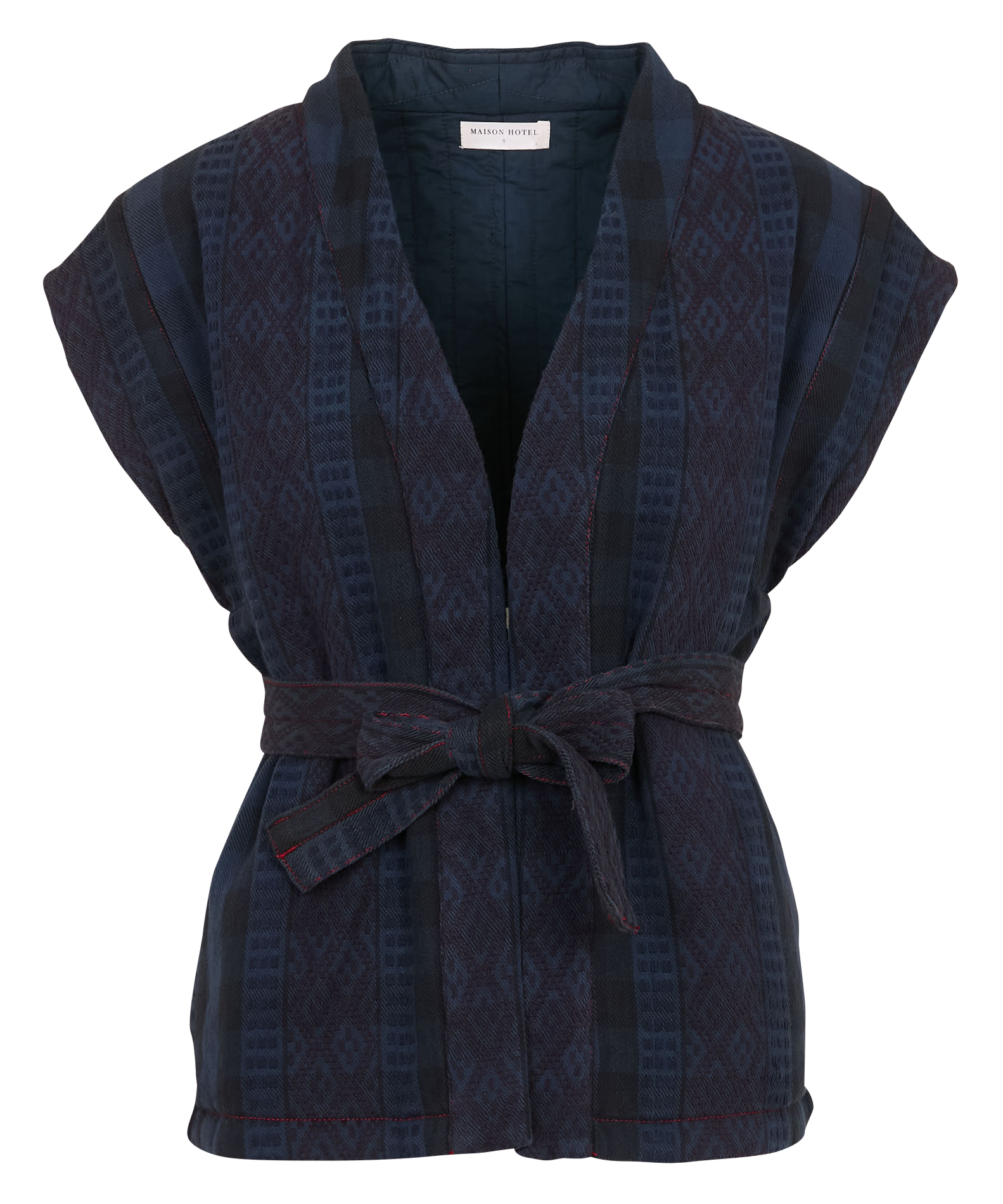 Sleeveless belted jacket MAISON HOTEL Blue