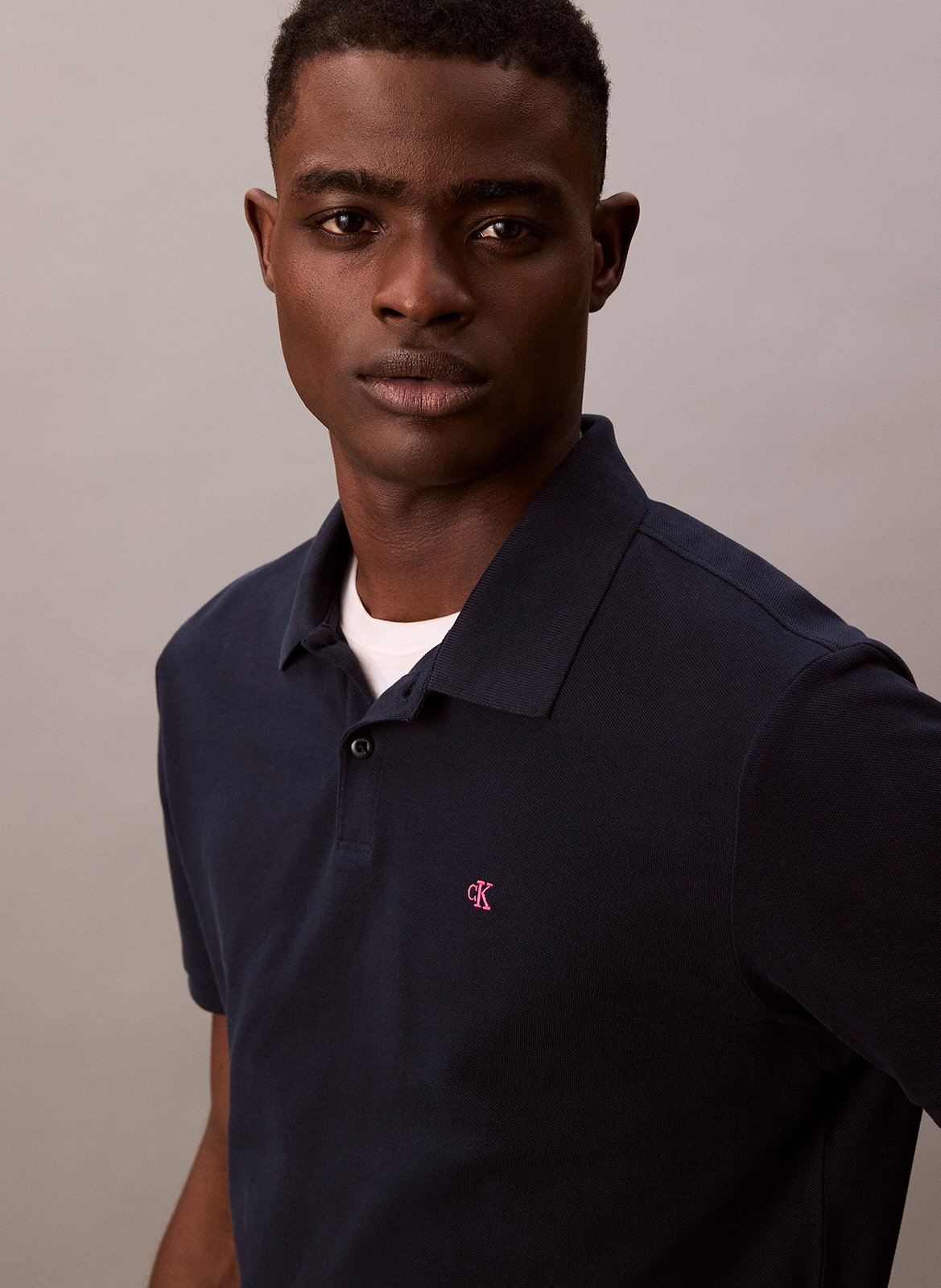 Polo manches courtes regular en coton CALVIN KLEIN Bleu