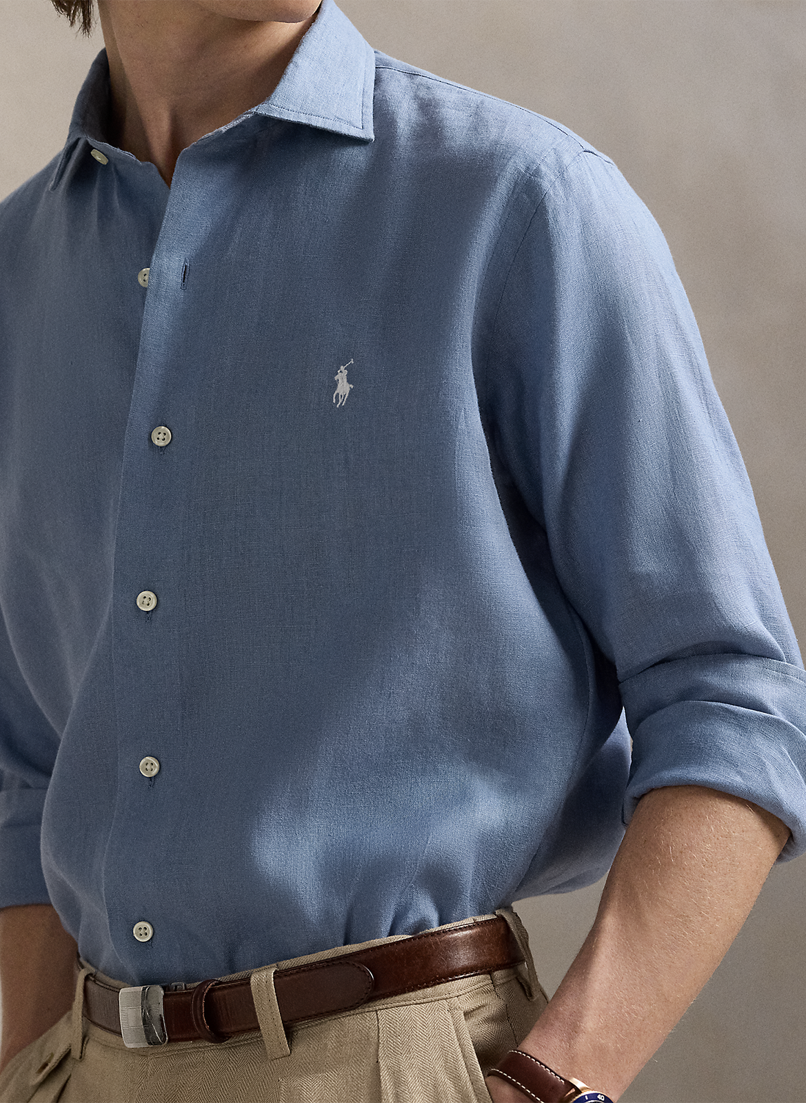 Regular-Fit-Hemd - Leinen POLO RALPH LAUREN Blau