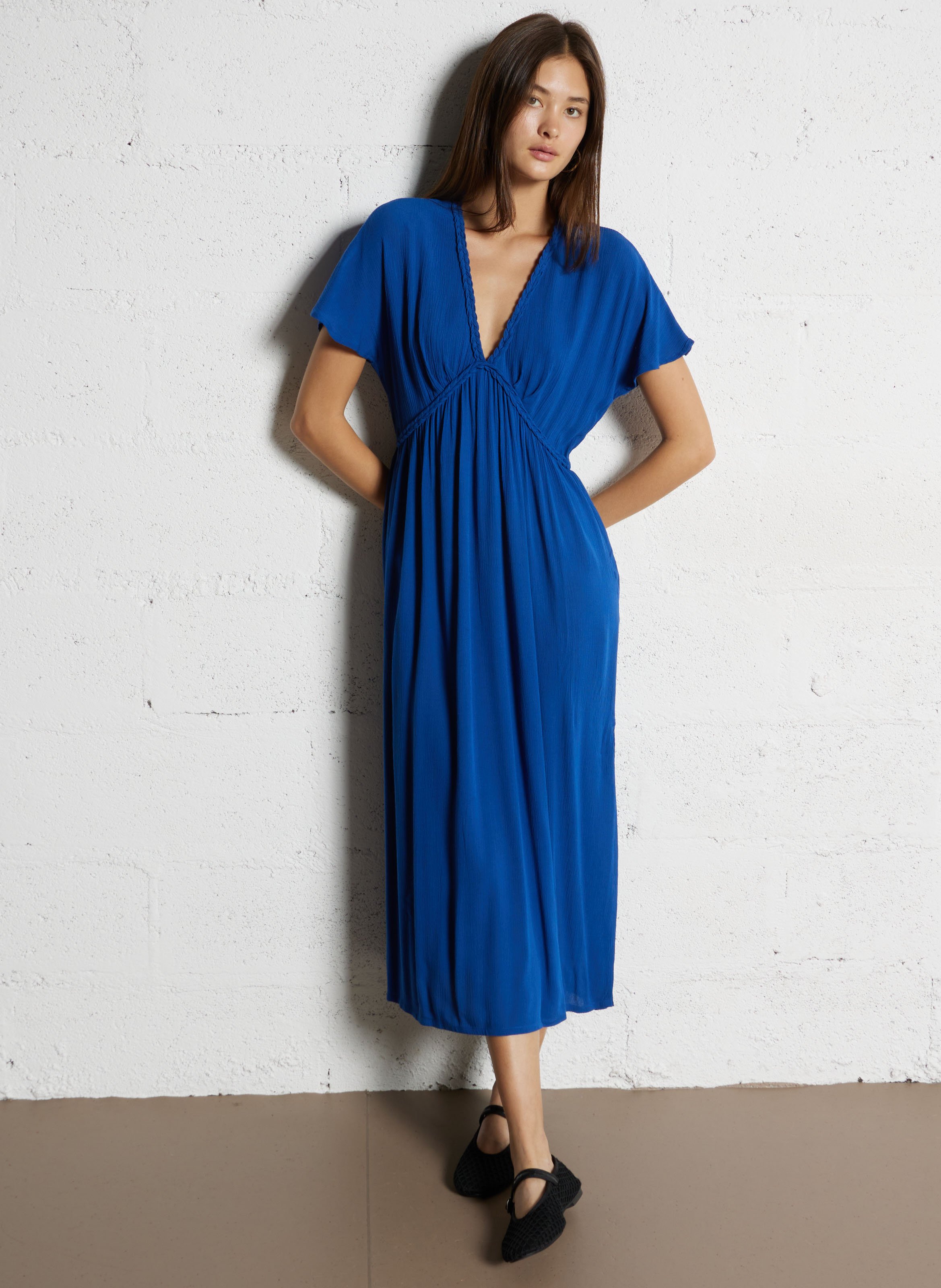 Long V-neck dress MAISON 123 Blue