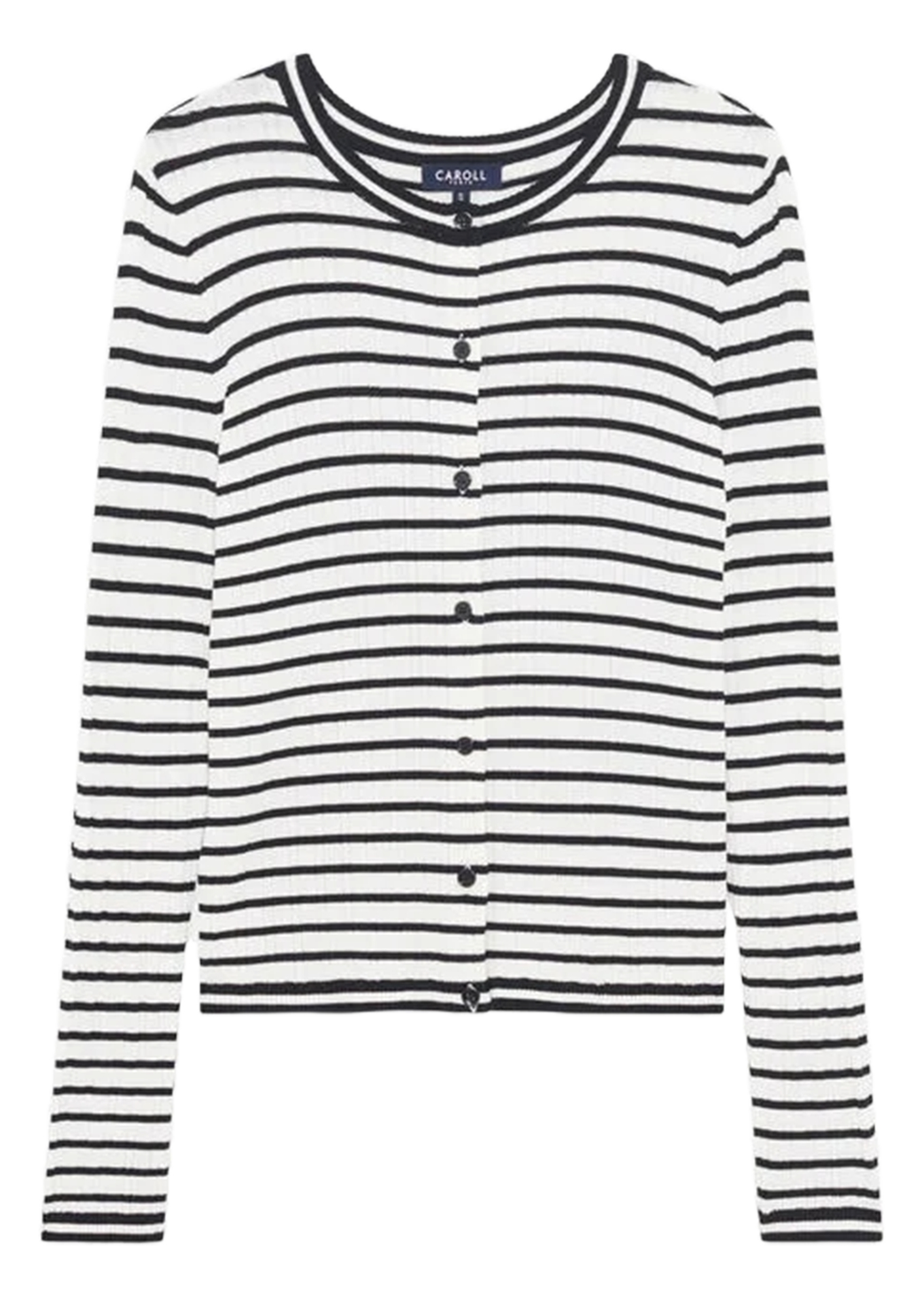 Striped round-neck sweater CAROLL Black